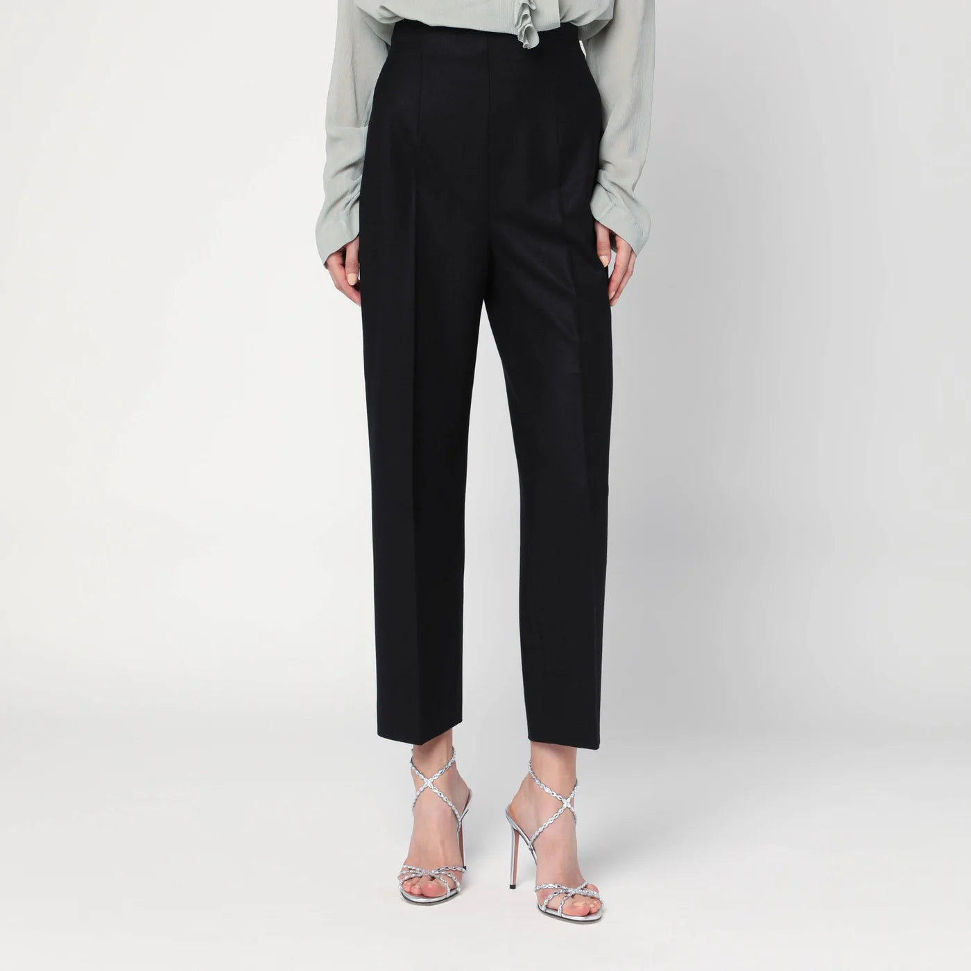 Alberta Ferretti Black wool-blend trousers