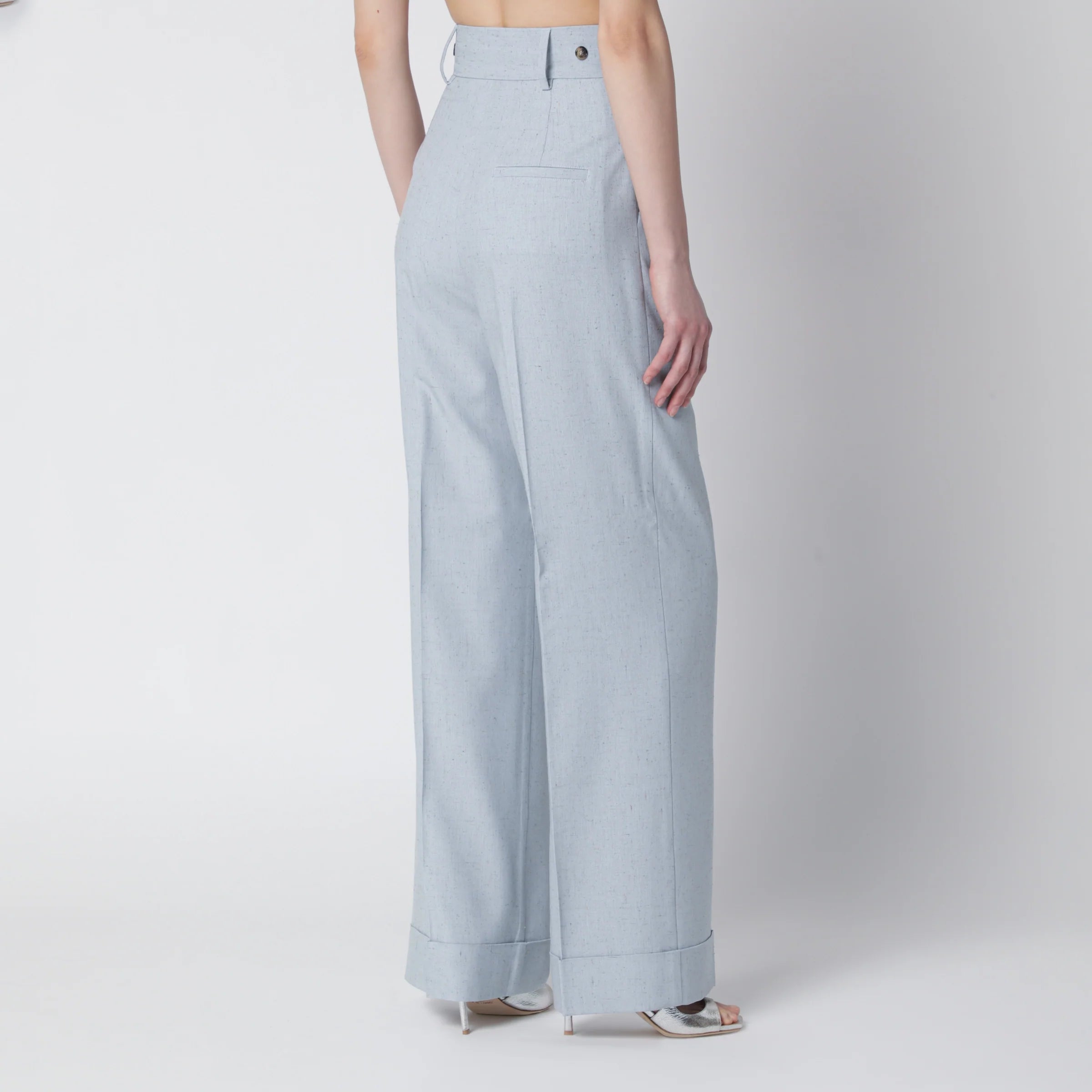 Alberta Ferretti Light blue trousers in viscose blend
