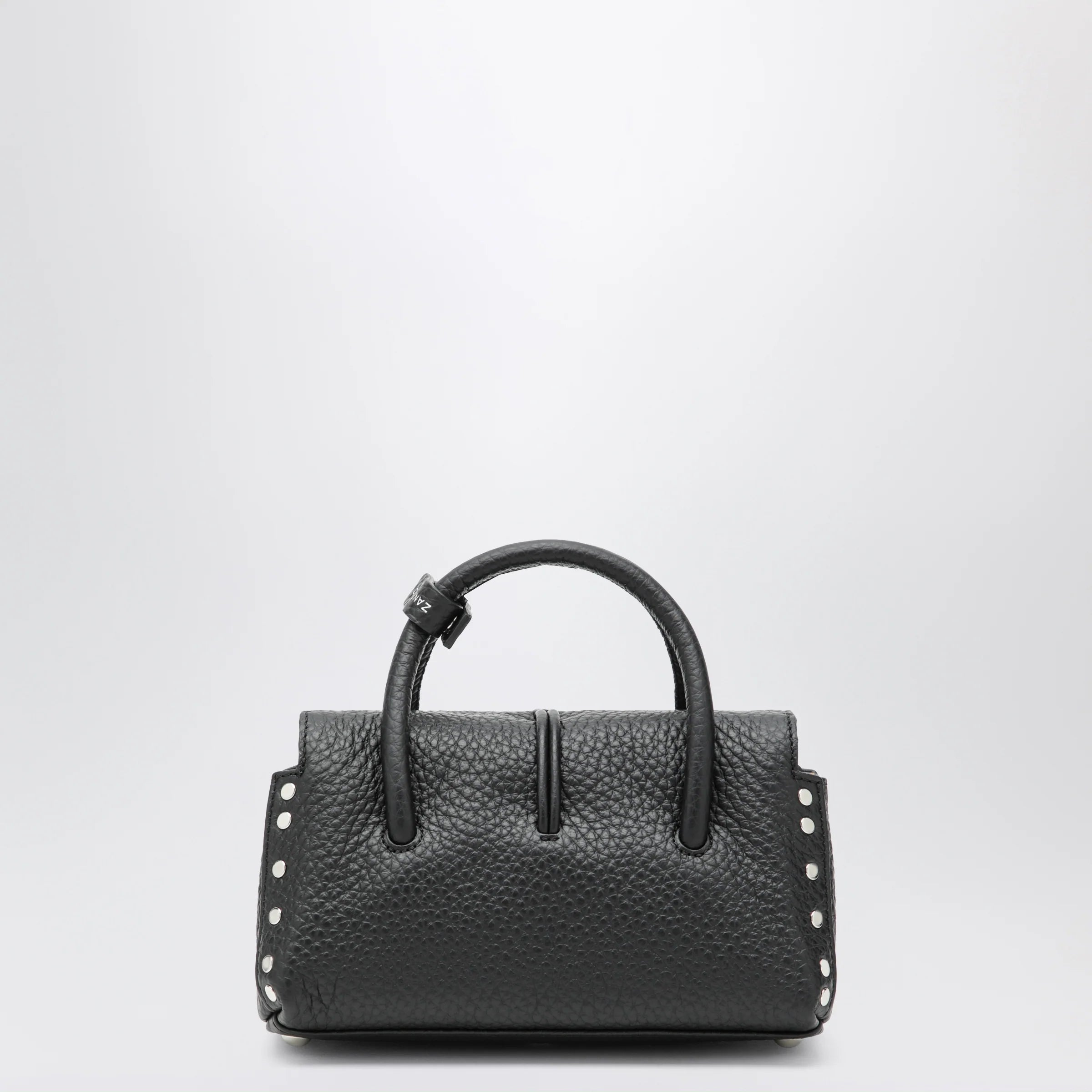 Zanellato Dotta Baby black grained leather bag
