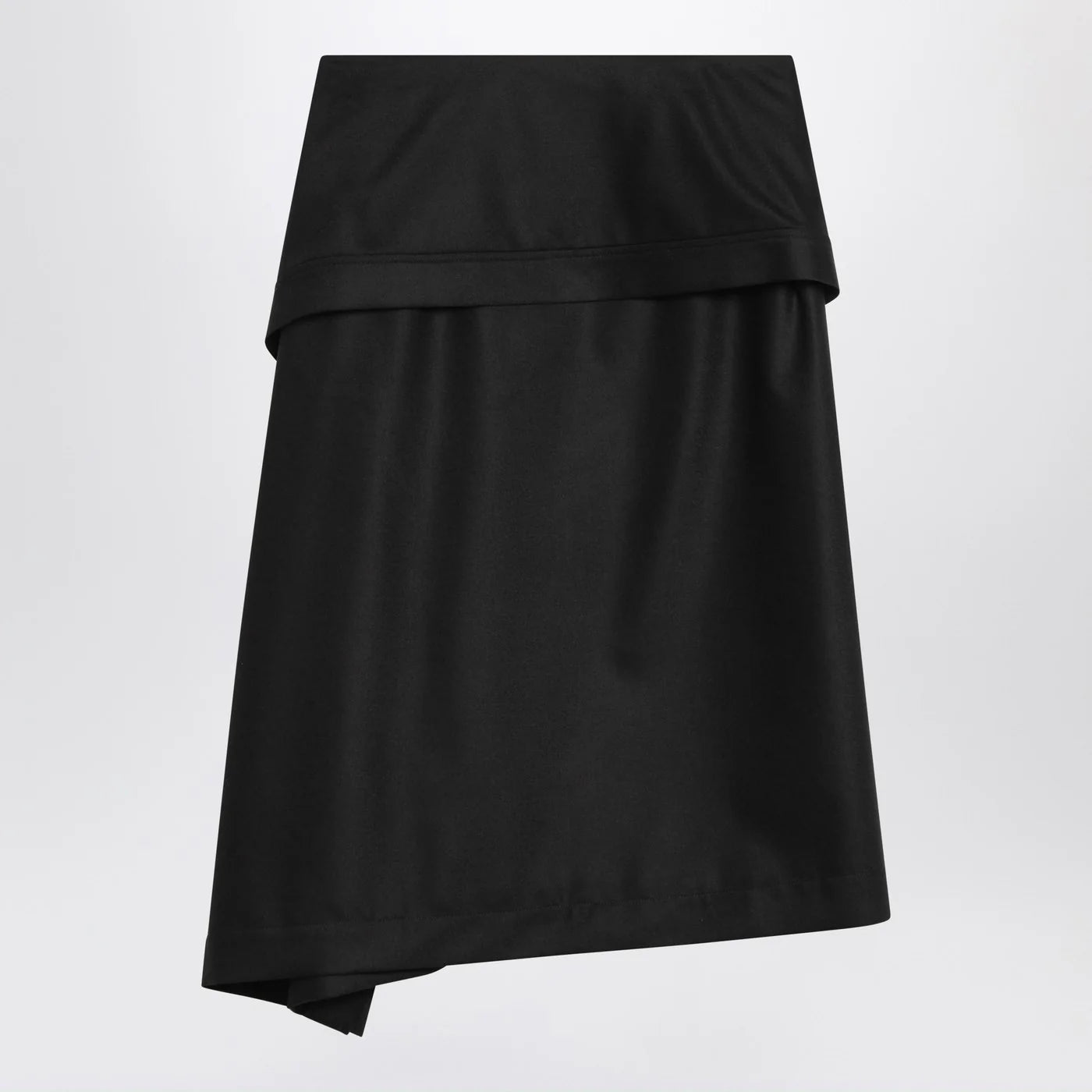 Ferragamo Asymmetric black skirt with basque