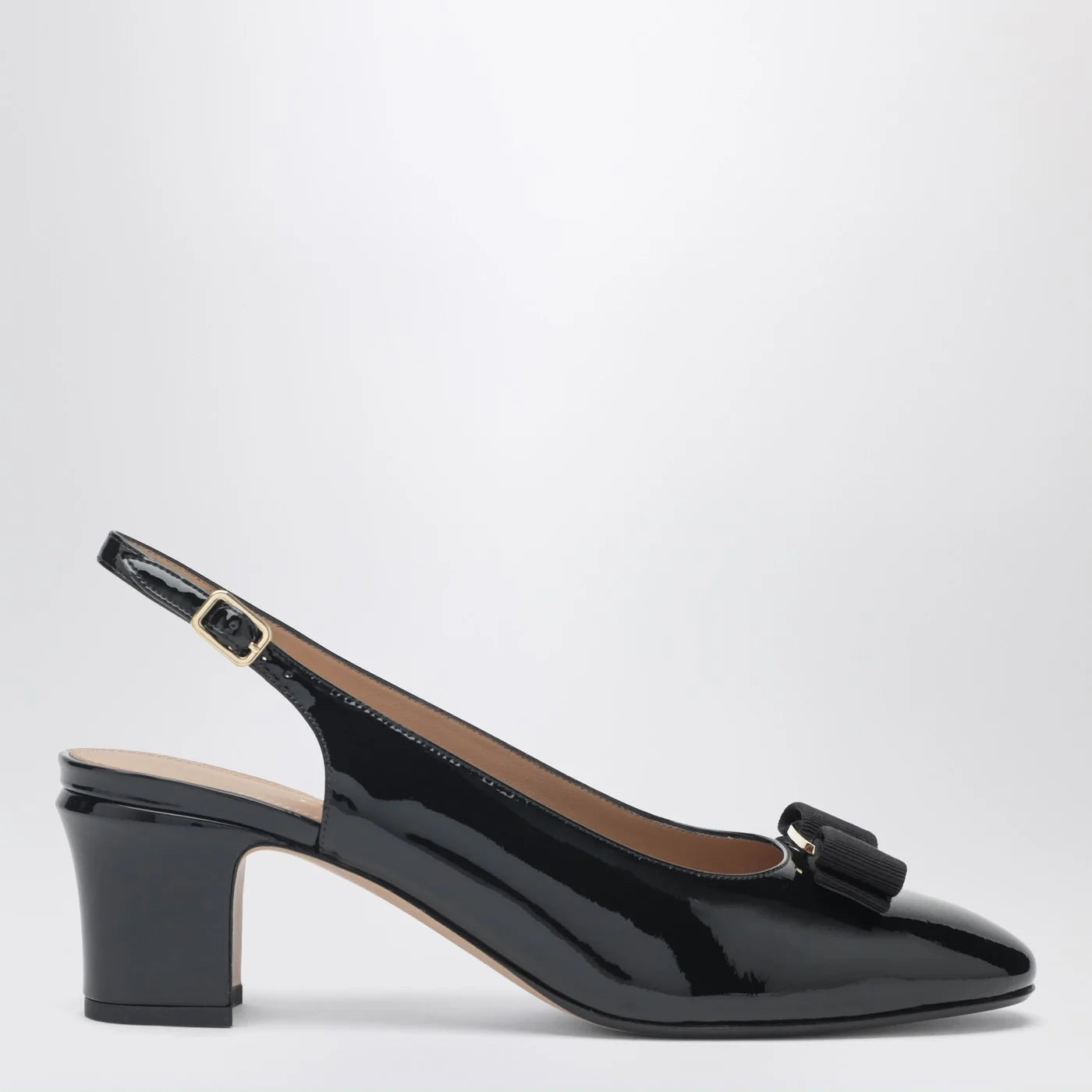 Ferragamo Black Vara bow slingback shoes