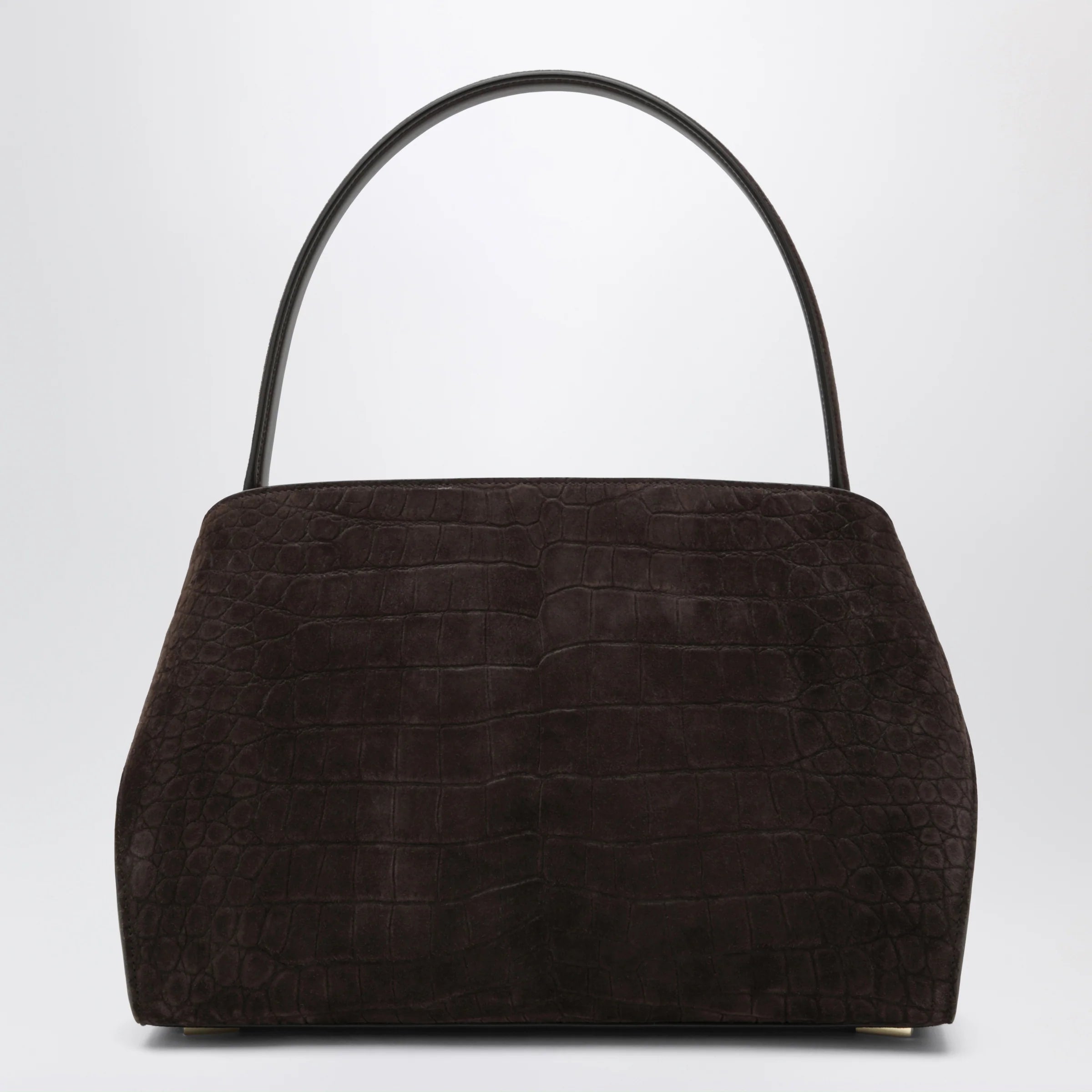 Ferragamo Hug Soft M shoulder bag in Natural crocodile-effect