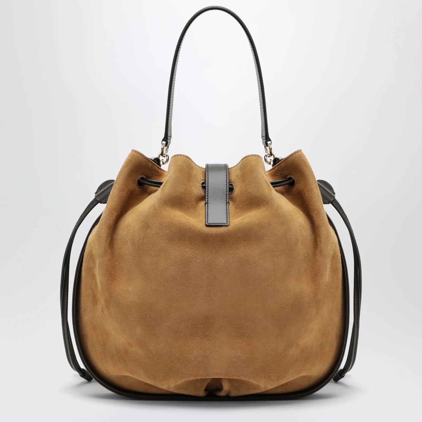 Ferragamo Hug bucket bag with buckle in Natural