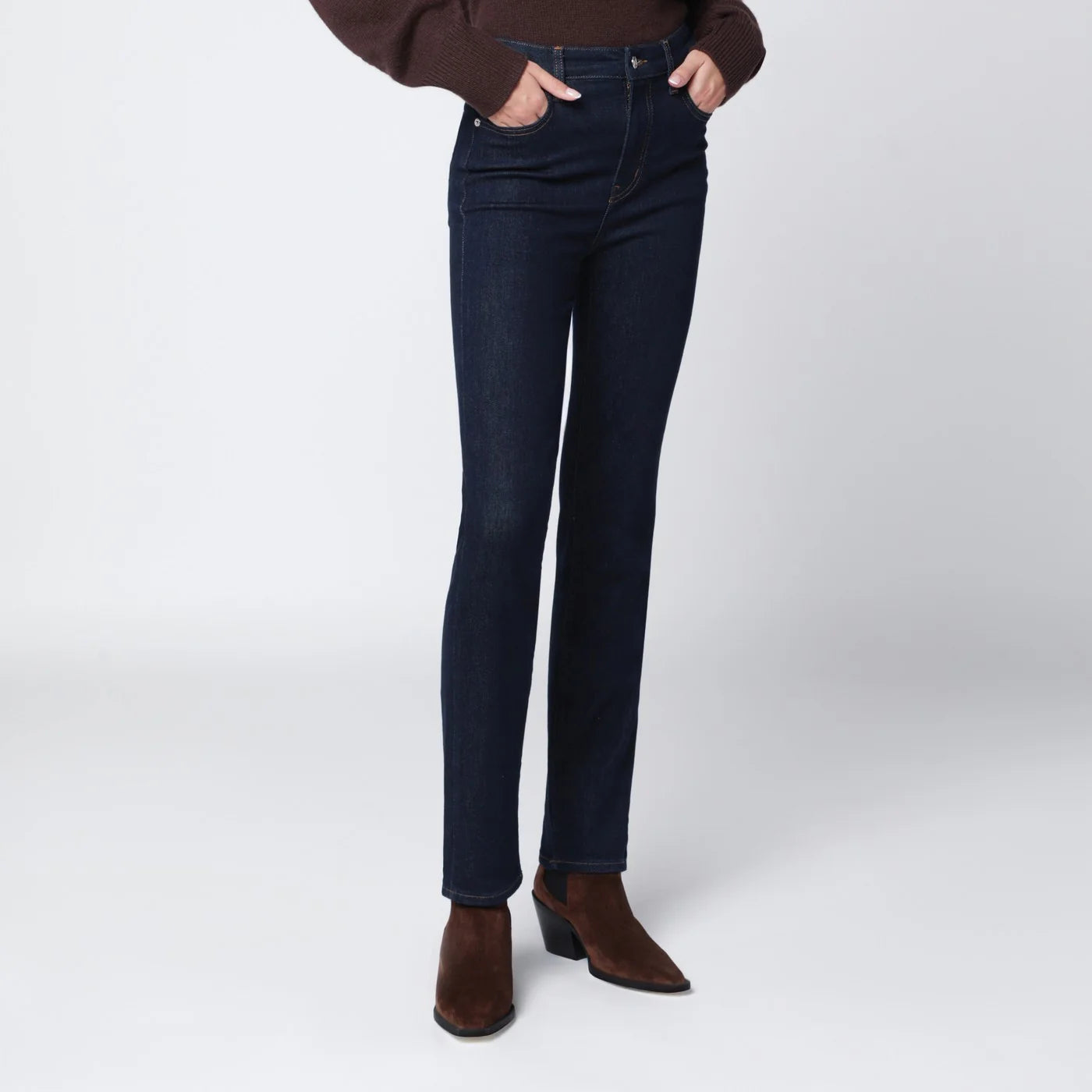 Frame Dark blue straight jeans The Pencil