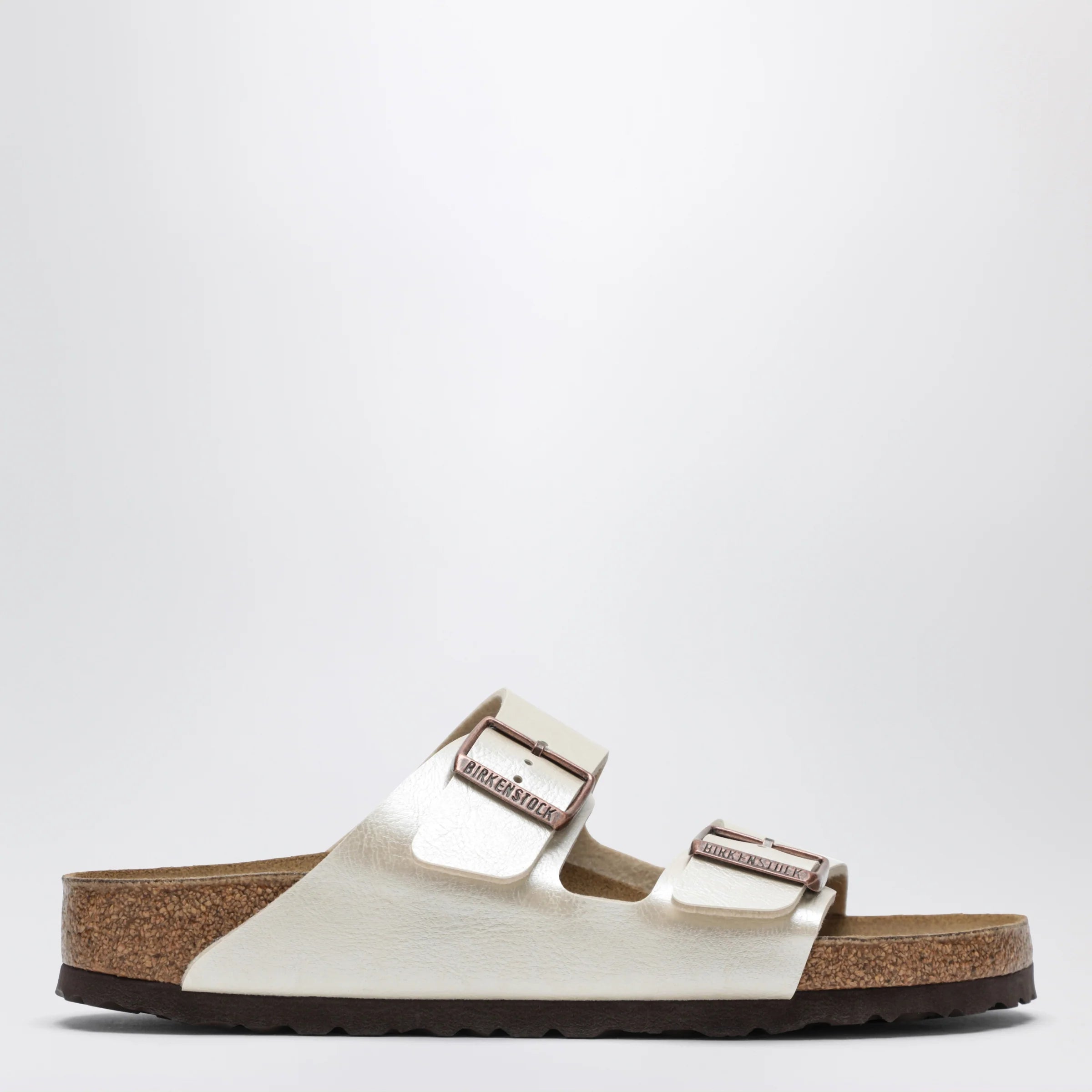Birkenstock Arizona Birko-Flor pearl white slides