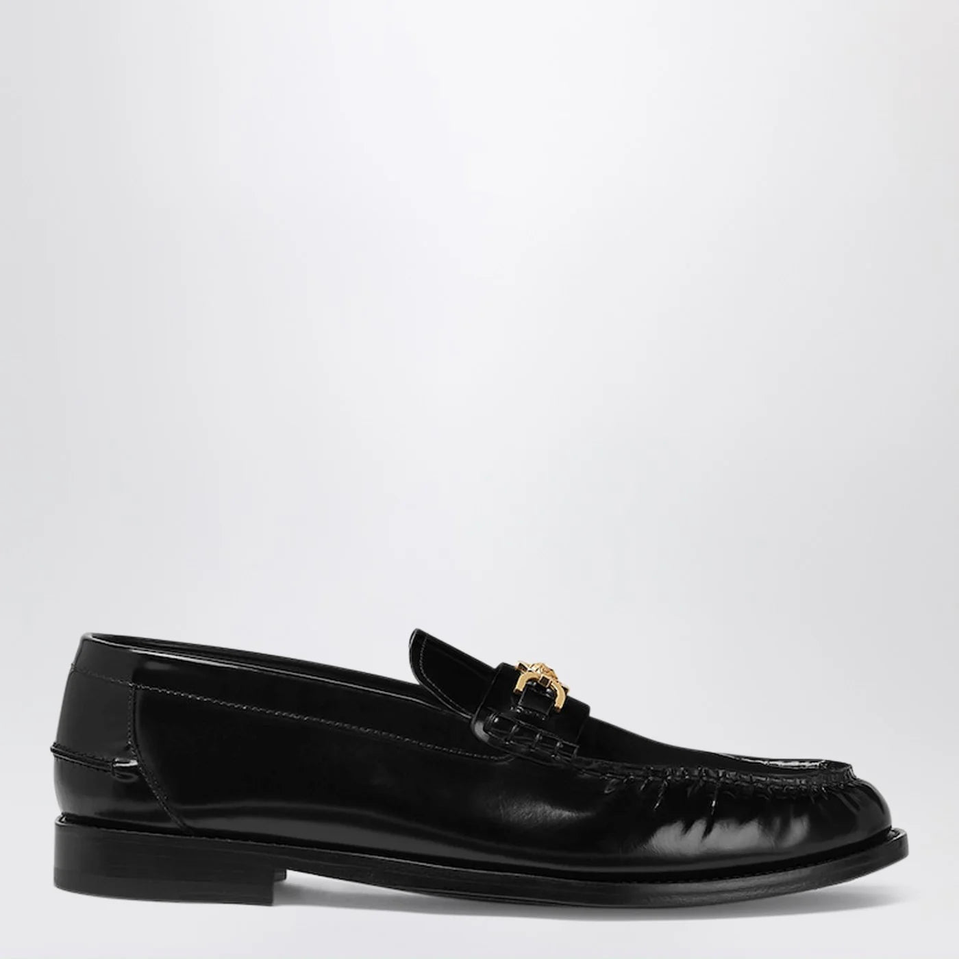 Versace Black leather Medusa 95 loafers