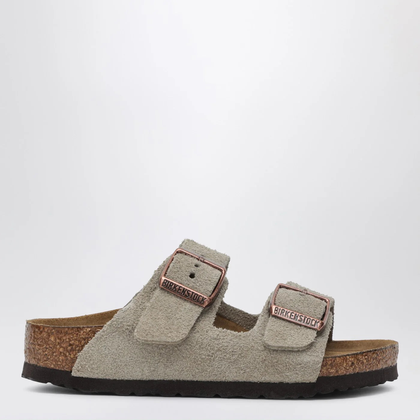 Birkenstock Taupe suede Arizona slide