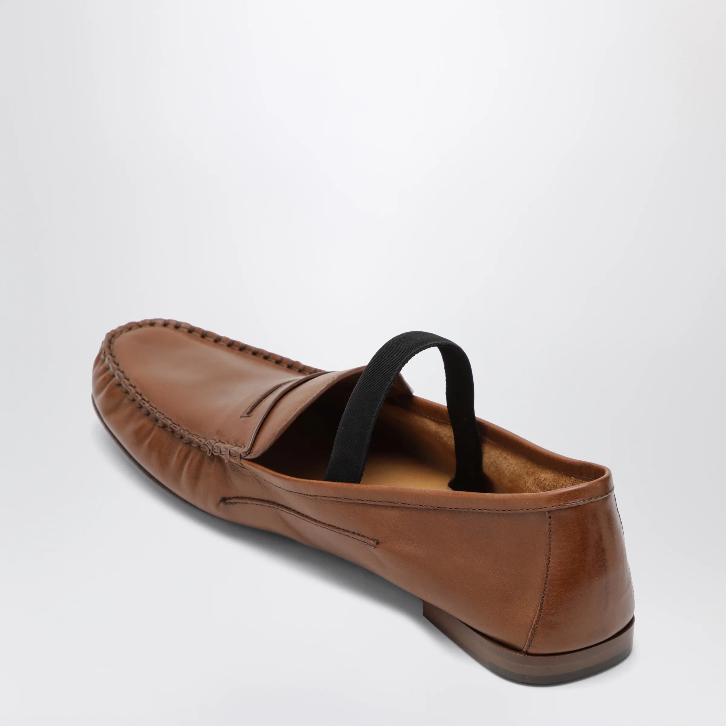 Versace Brown Guanto loafers in calf leather