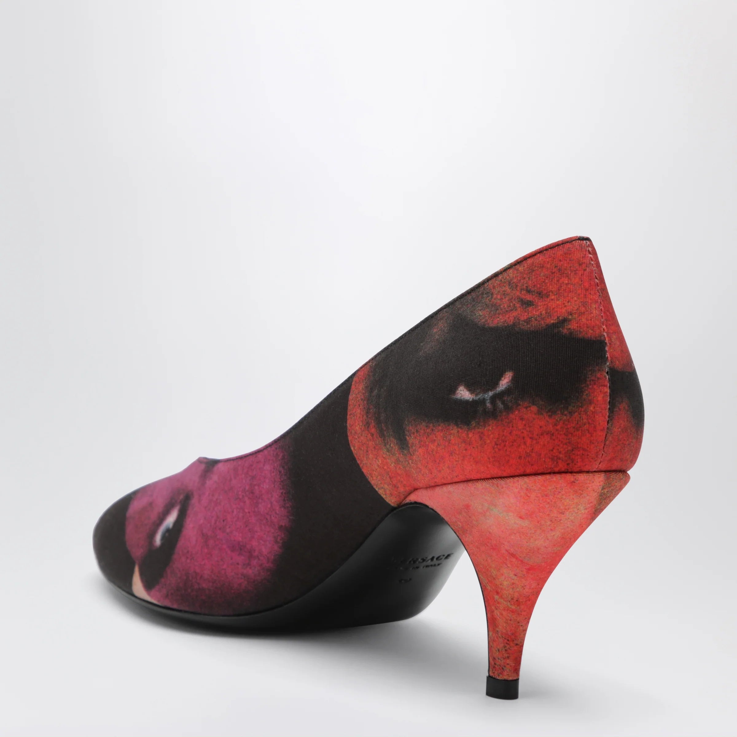 Versace Tina pumps in silk faille with The Party print