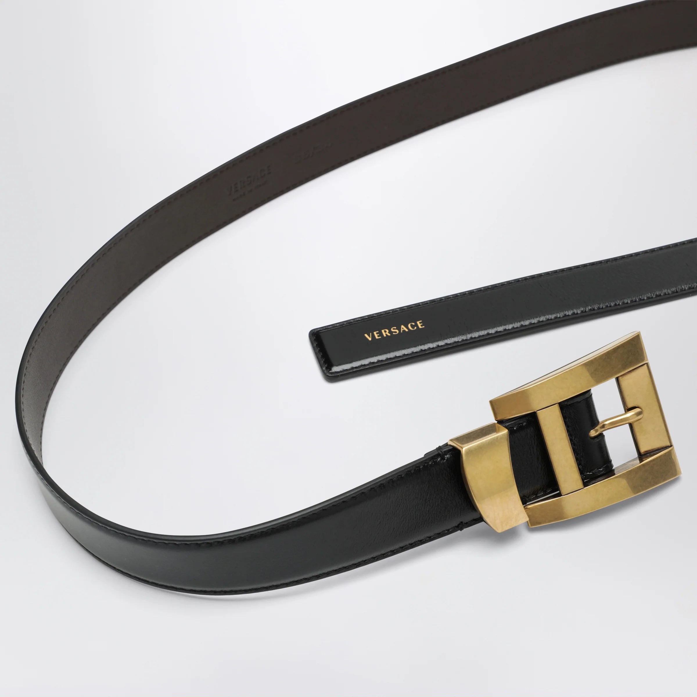 Versace Black leather belt