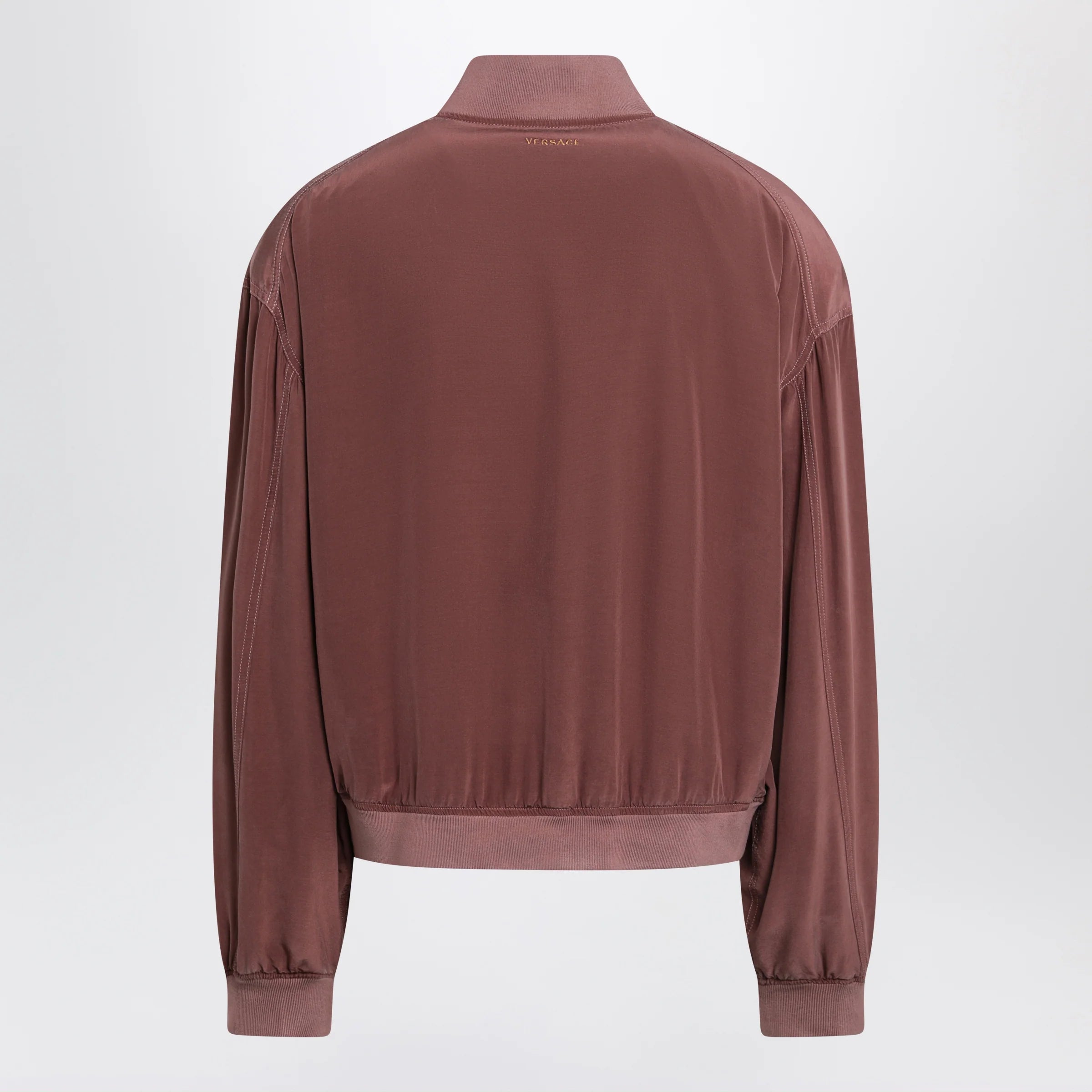 Versace Aubergine silk bomber jacket