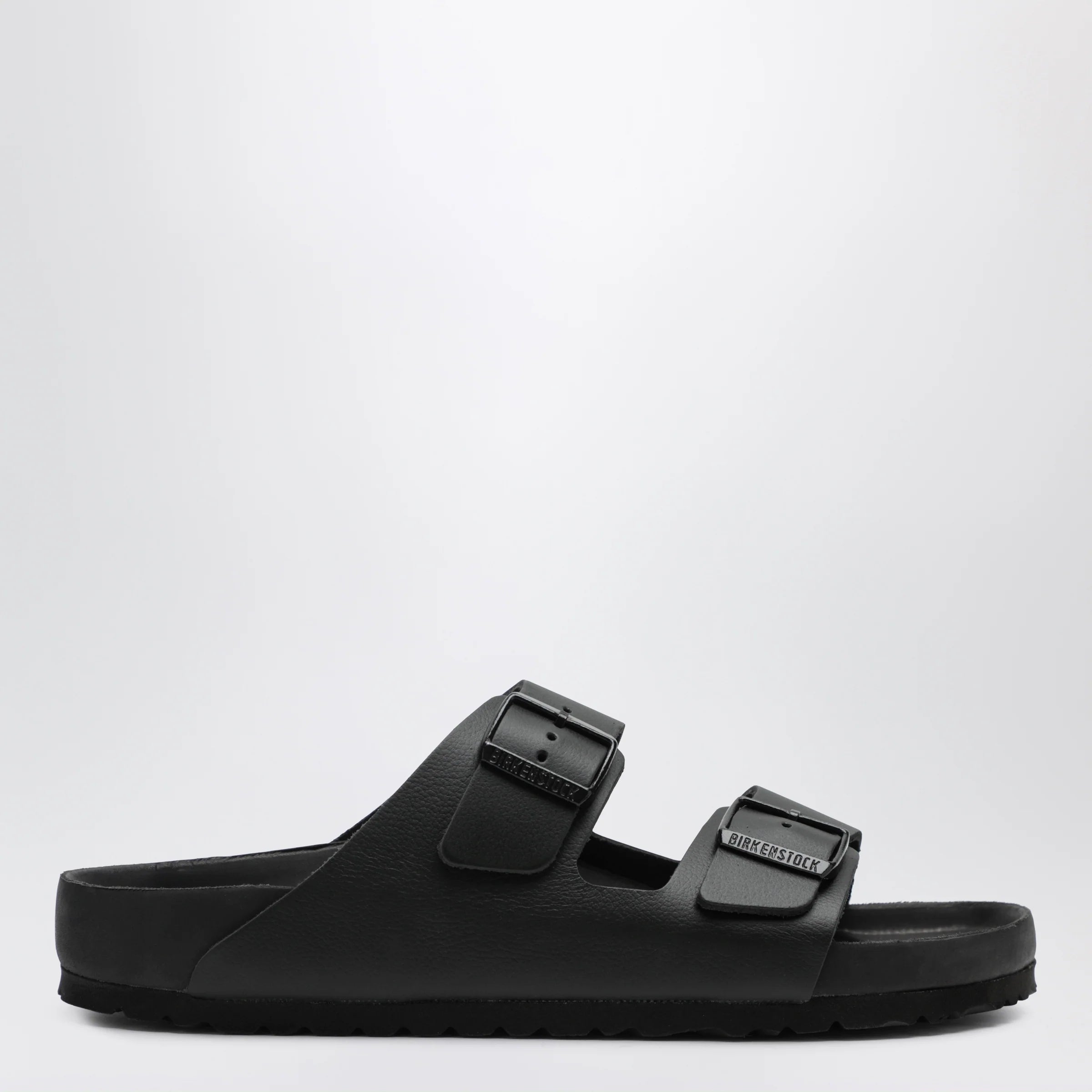 Birkenstock Black Arizona slides in EVA and natural leather
