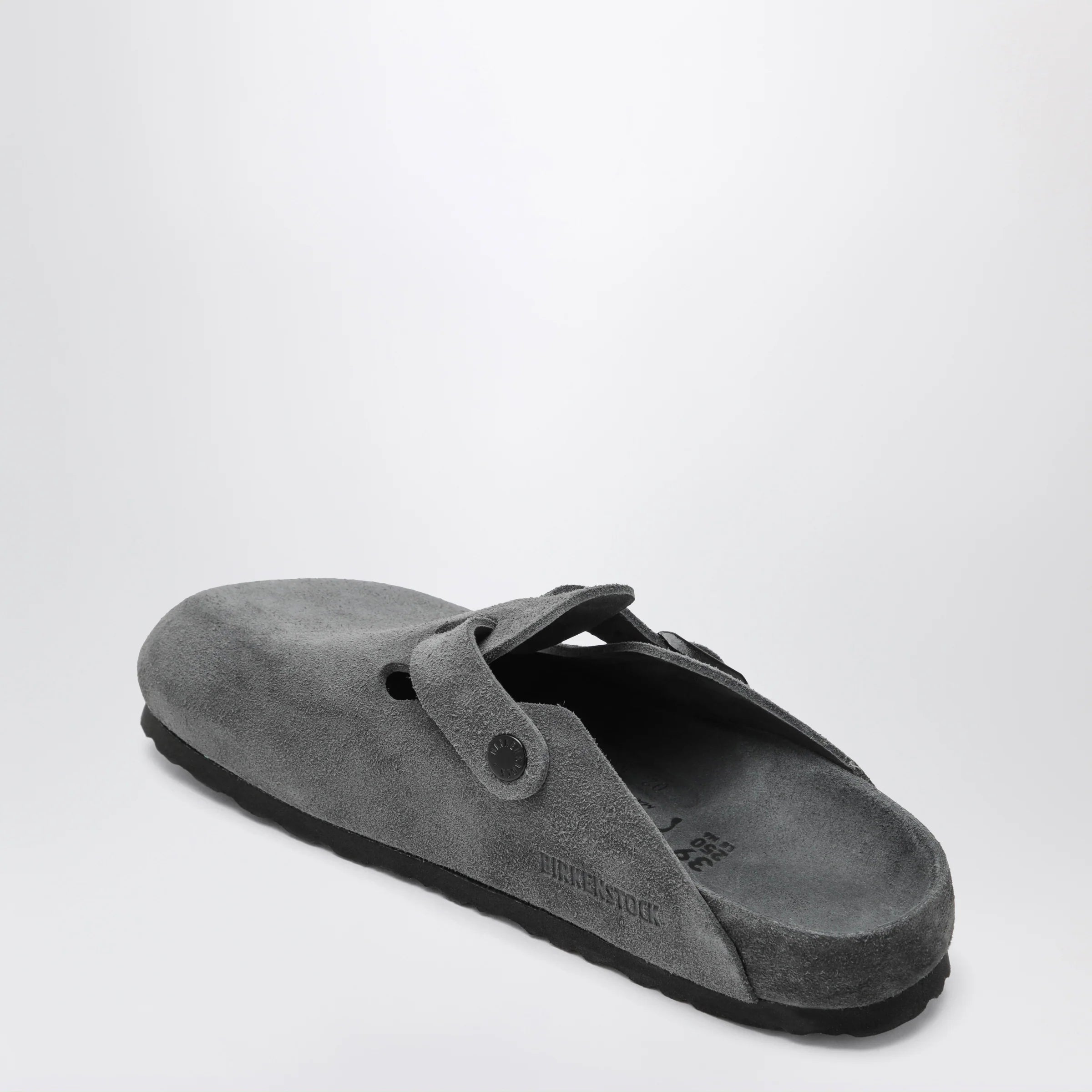 Birkenstock Boston suede clogs in charcoal