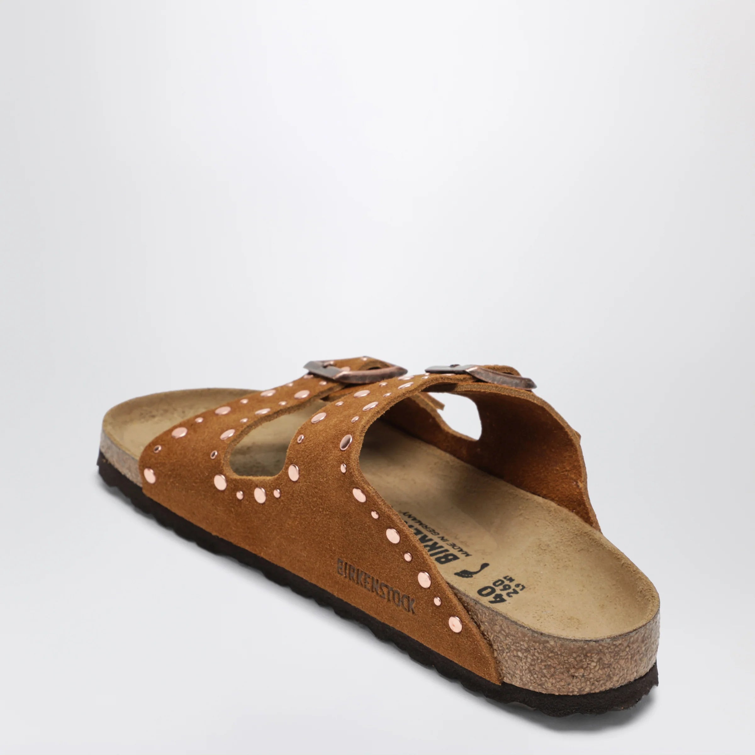 Birkenstock Arizona Rivet slides in suede leather with studs