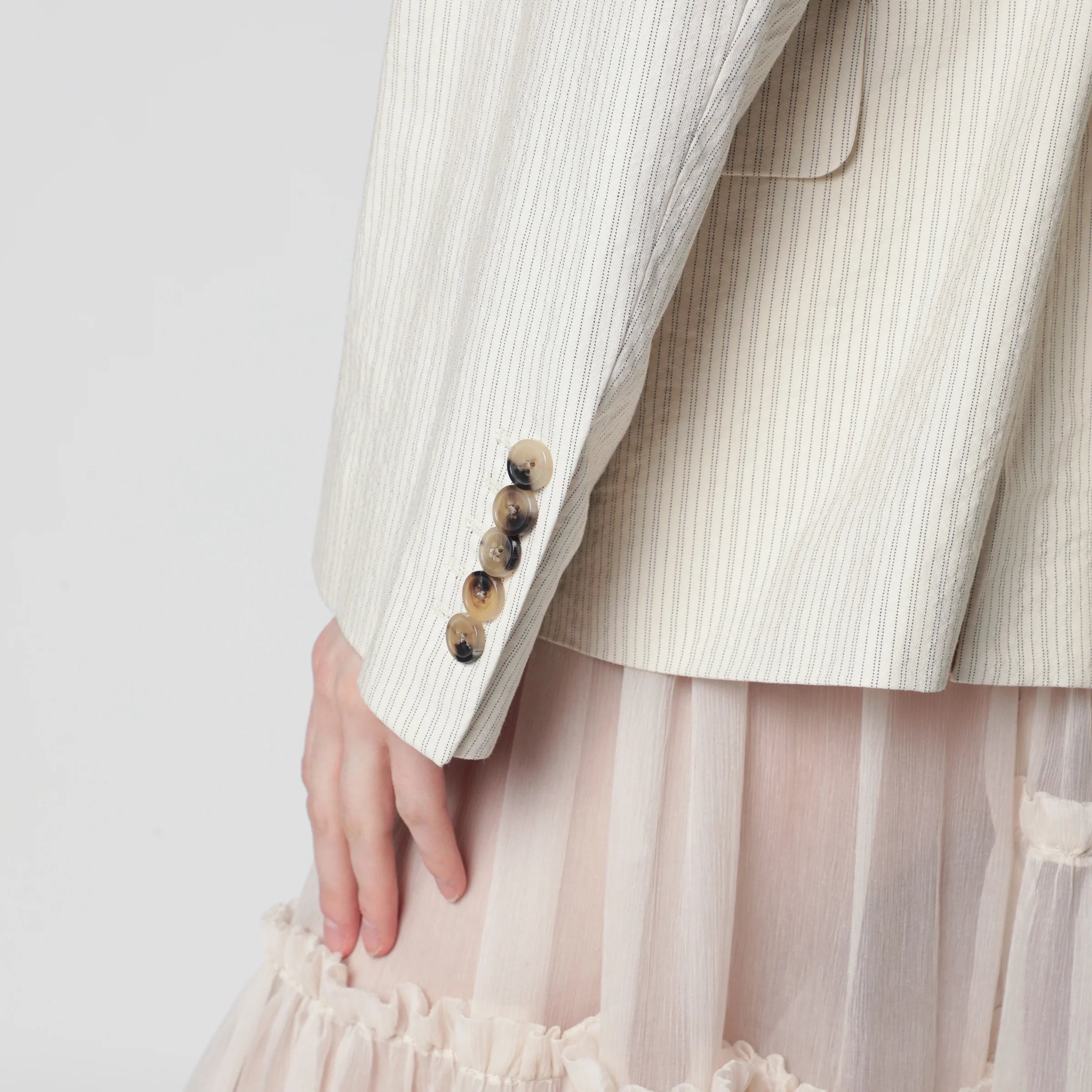 Écru oversized double-breasted jacket by Dries Van Noten
