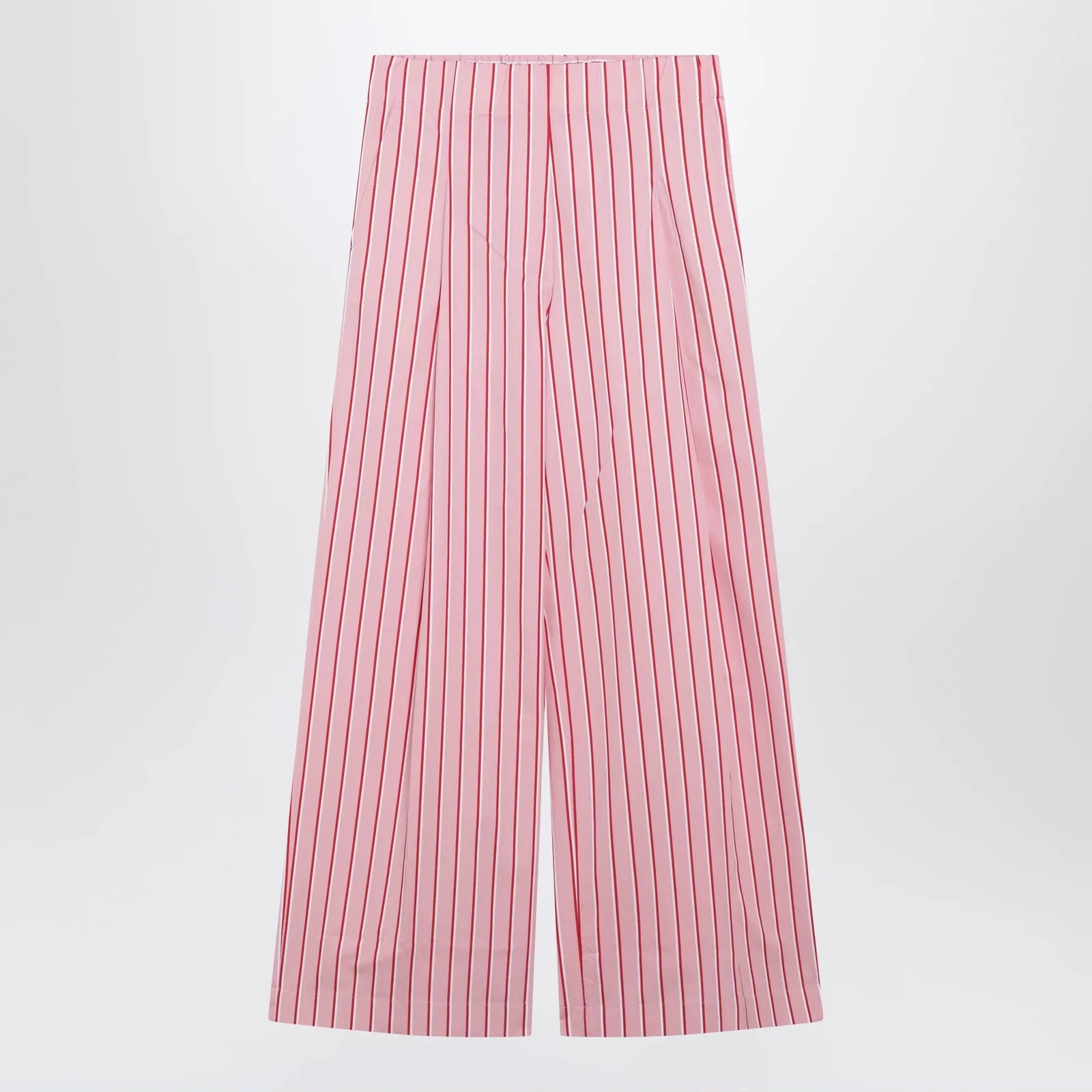 Dries Van Noten Wide pink striped trousers