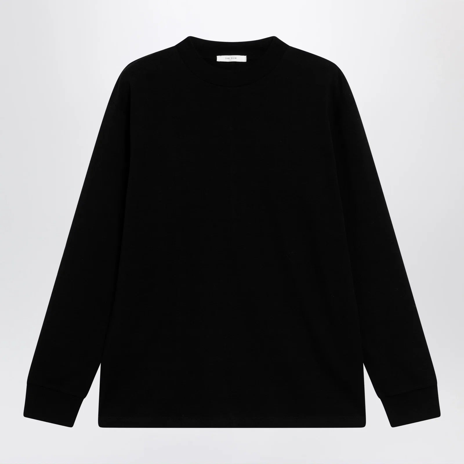 The Row Black cotton crew-neck sweater