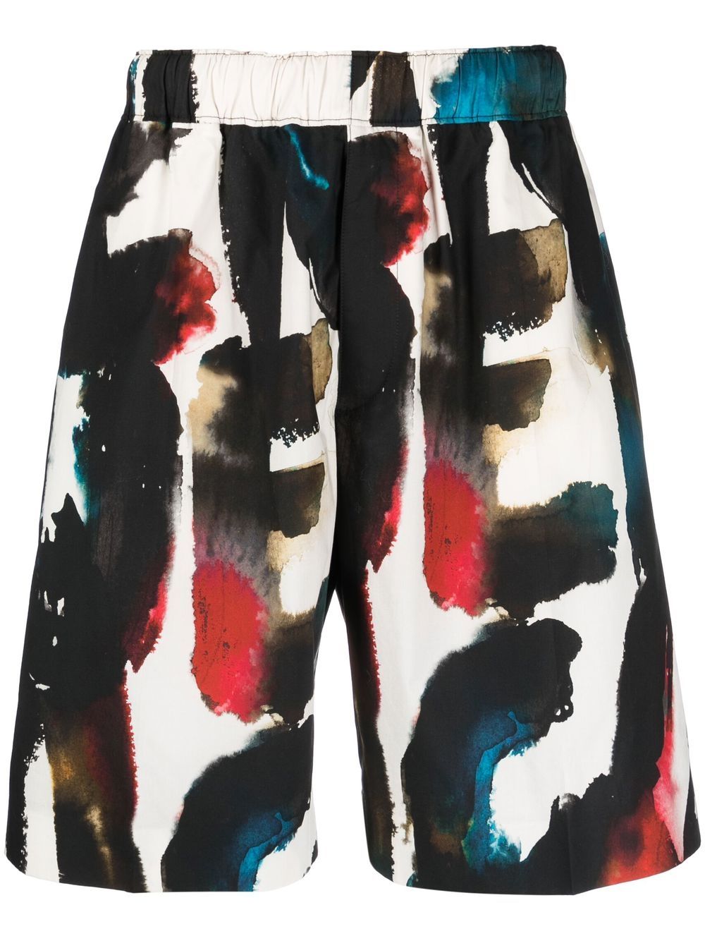 Pantallona të shkurtra Alexander McQueen me print të drejtë