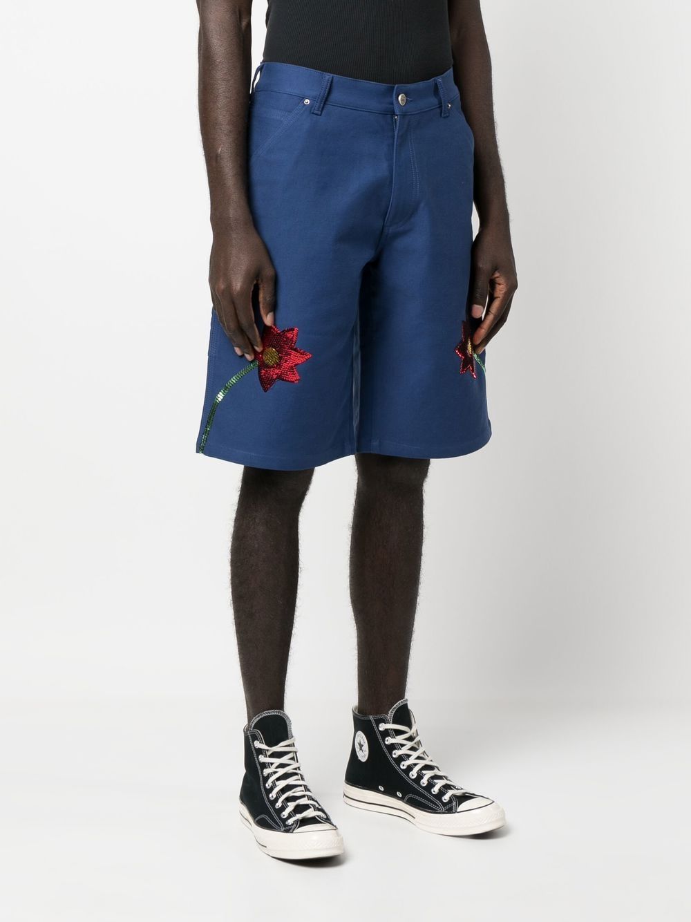 Sky High Farm Workwear Embroidered denim shorts