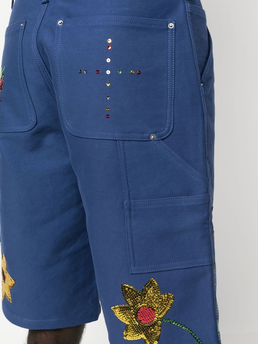 Sky High Farm Workwear Embroidered denim shorts