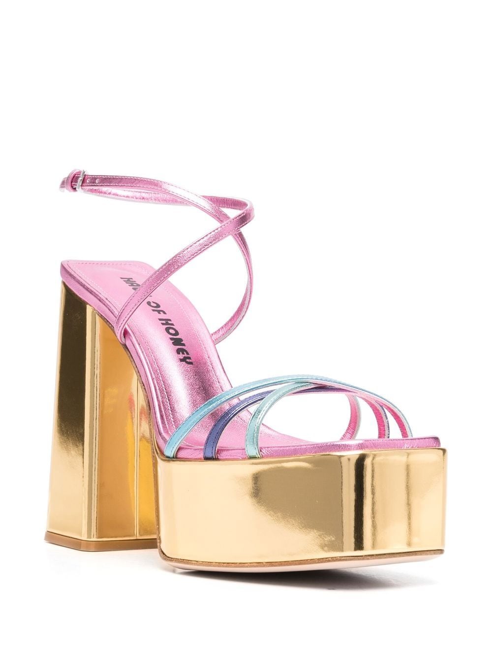 Haus Of Honey Wannabe Mirror Leather Sandals