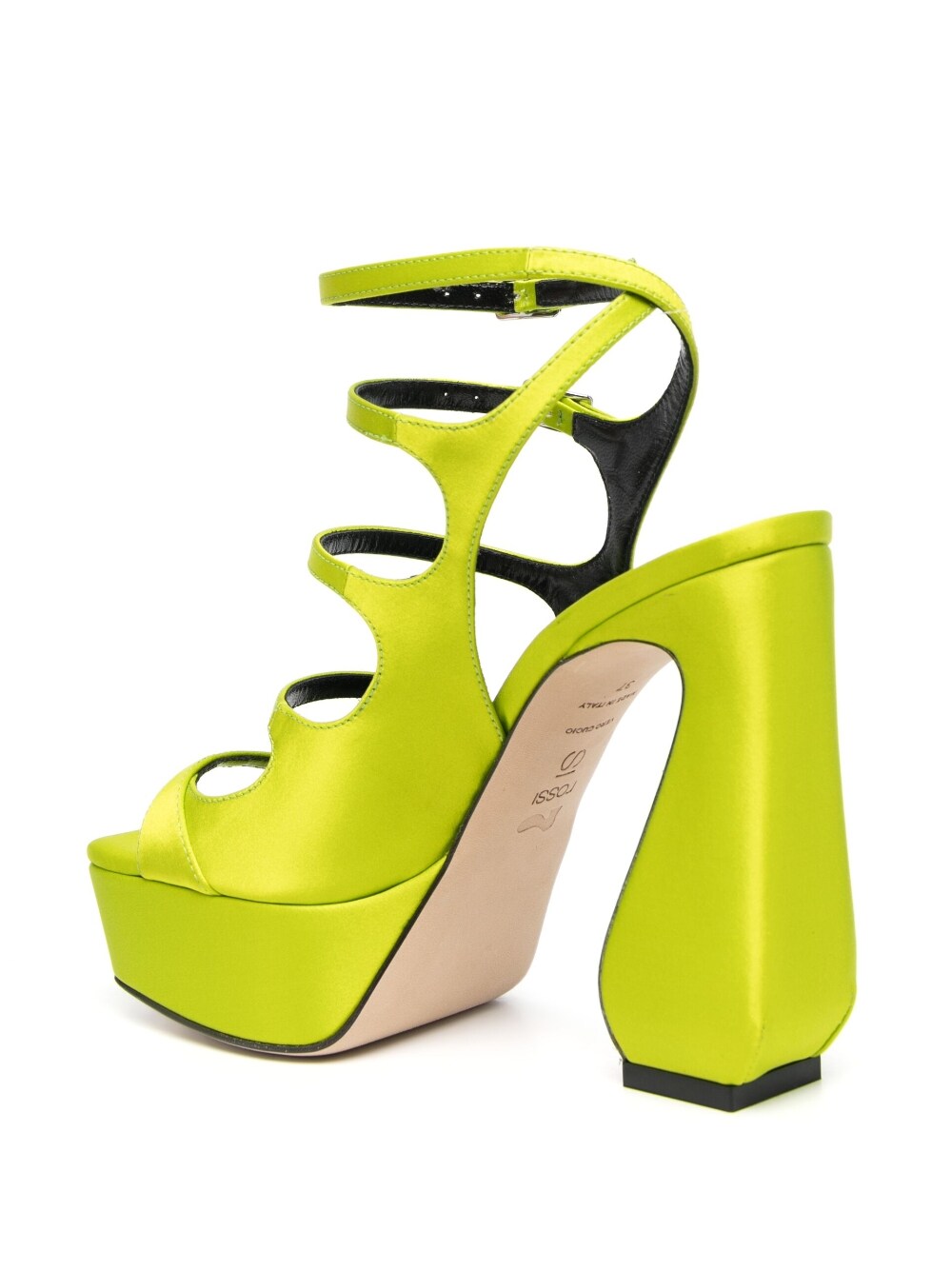 Si Rossi Crepe Satin Heel Sandals