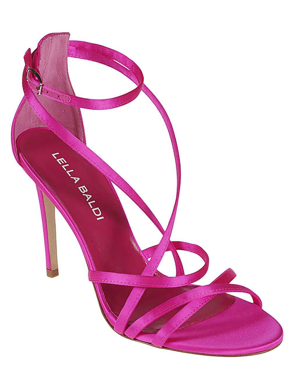 Lella Baldi fuchsia satin sandals