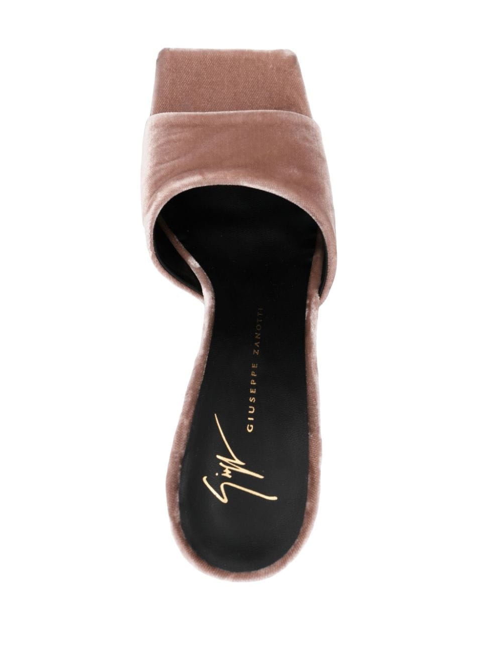 Sandale Giuseppe Zanotti Solhene me efekt kadifeje, 90mm