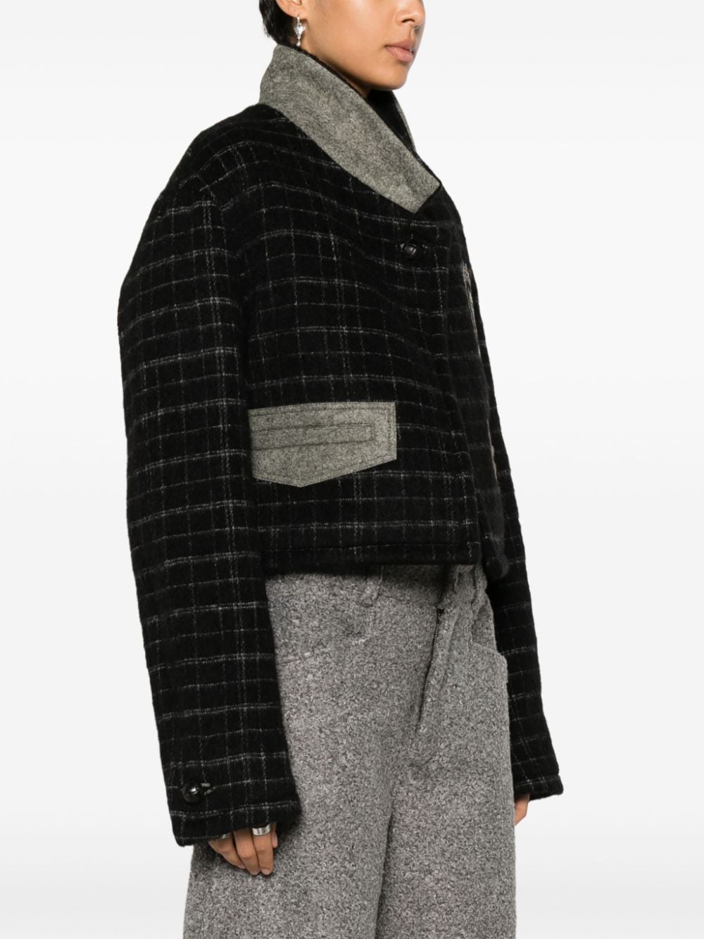 Etro Checked crop jacket