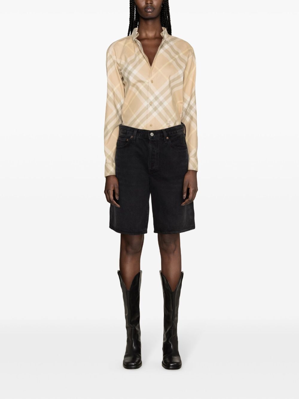 Burberry check motif shirt