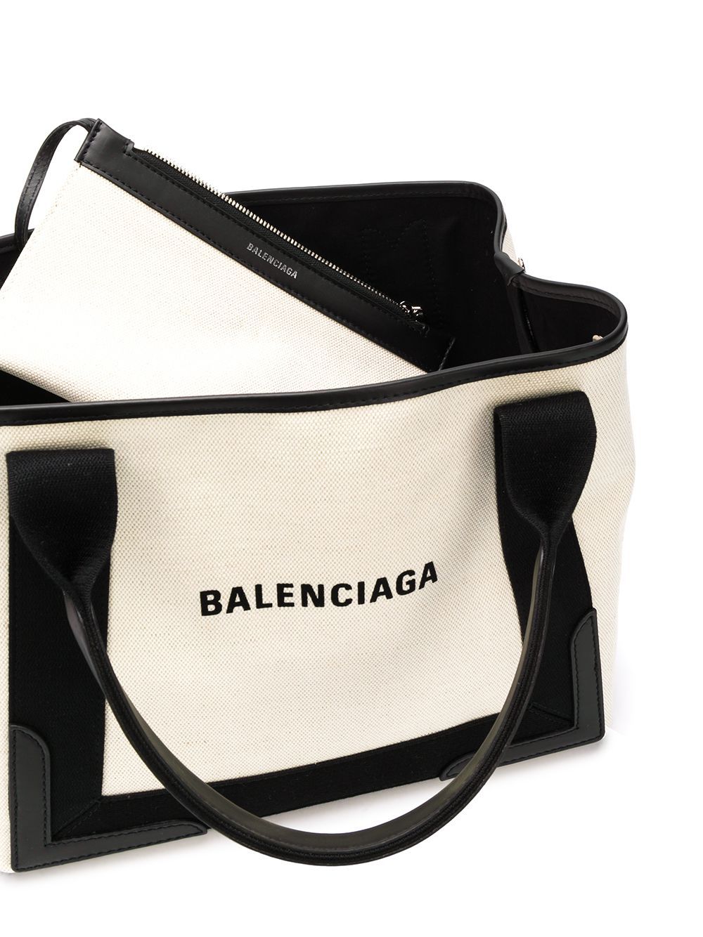 Çantë Balenciaga prej kanavace me çantë të vogël të lëvizshme