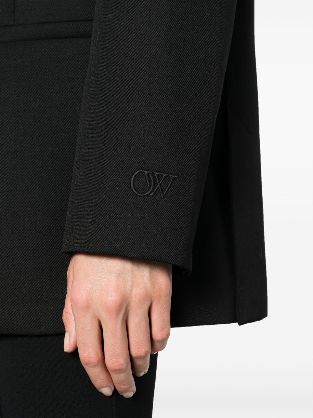 Sakoi i vetëm me një rresht butonash prej leshi të virgjër Off White