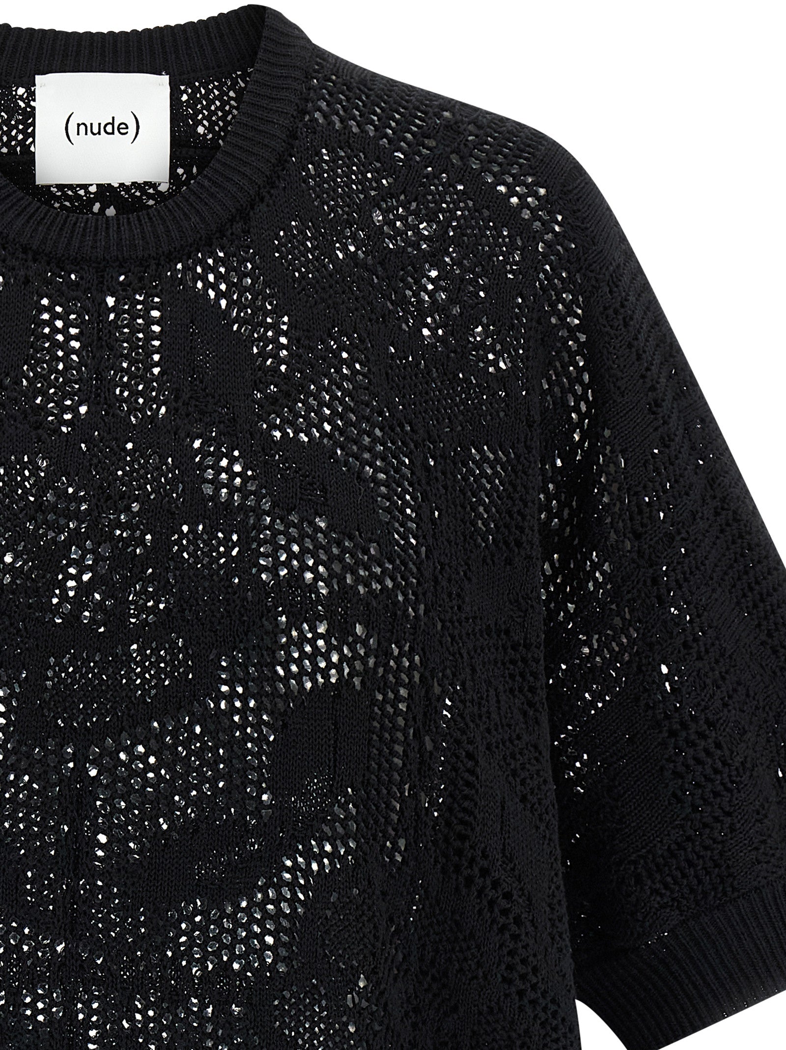 Nude Openwork Cotton Sweater