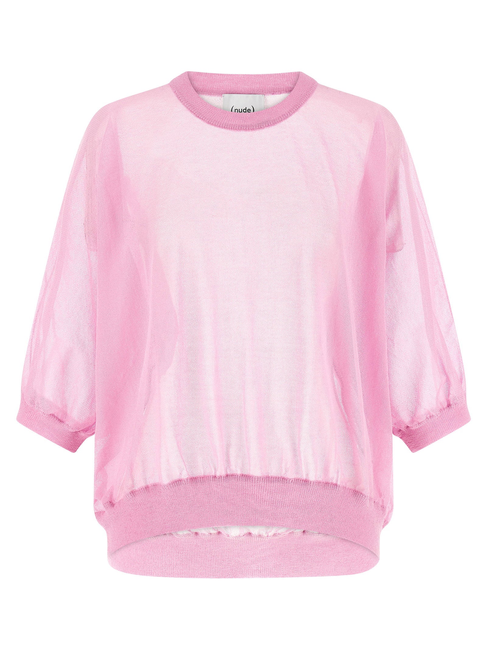 Nude Semi-sheer Cotton Sweater