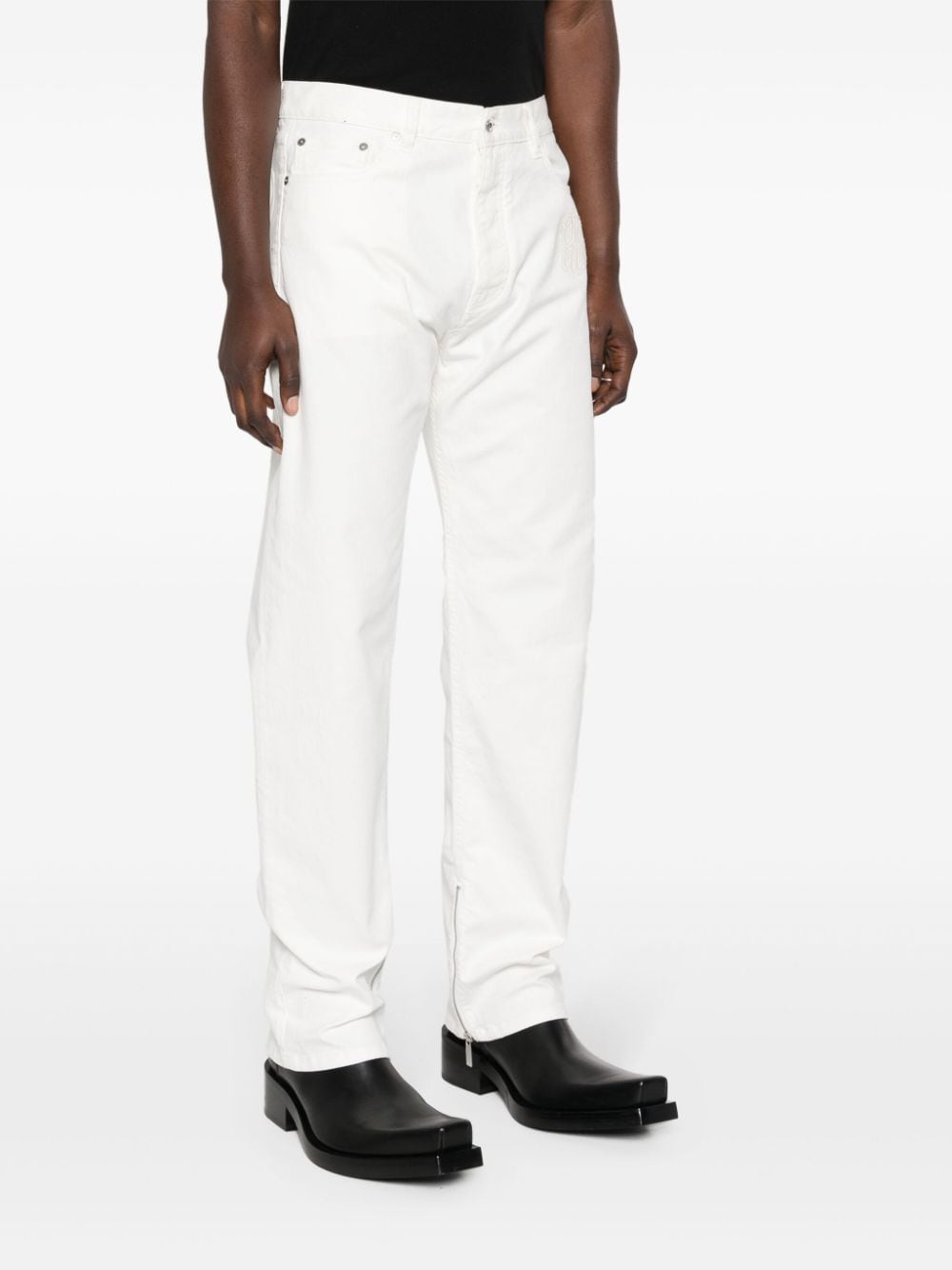 Jeans me këmbë të drejtë Off White 90's Logo Skate