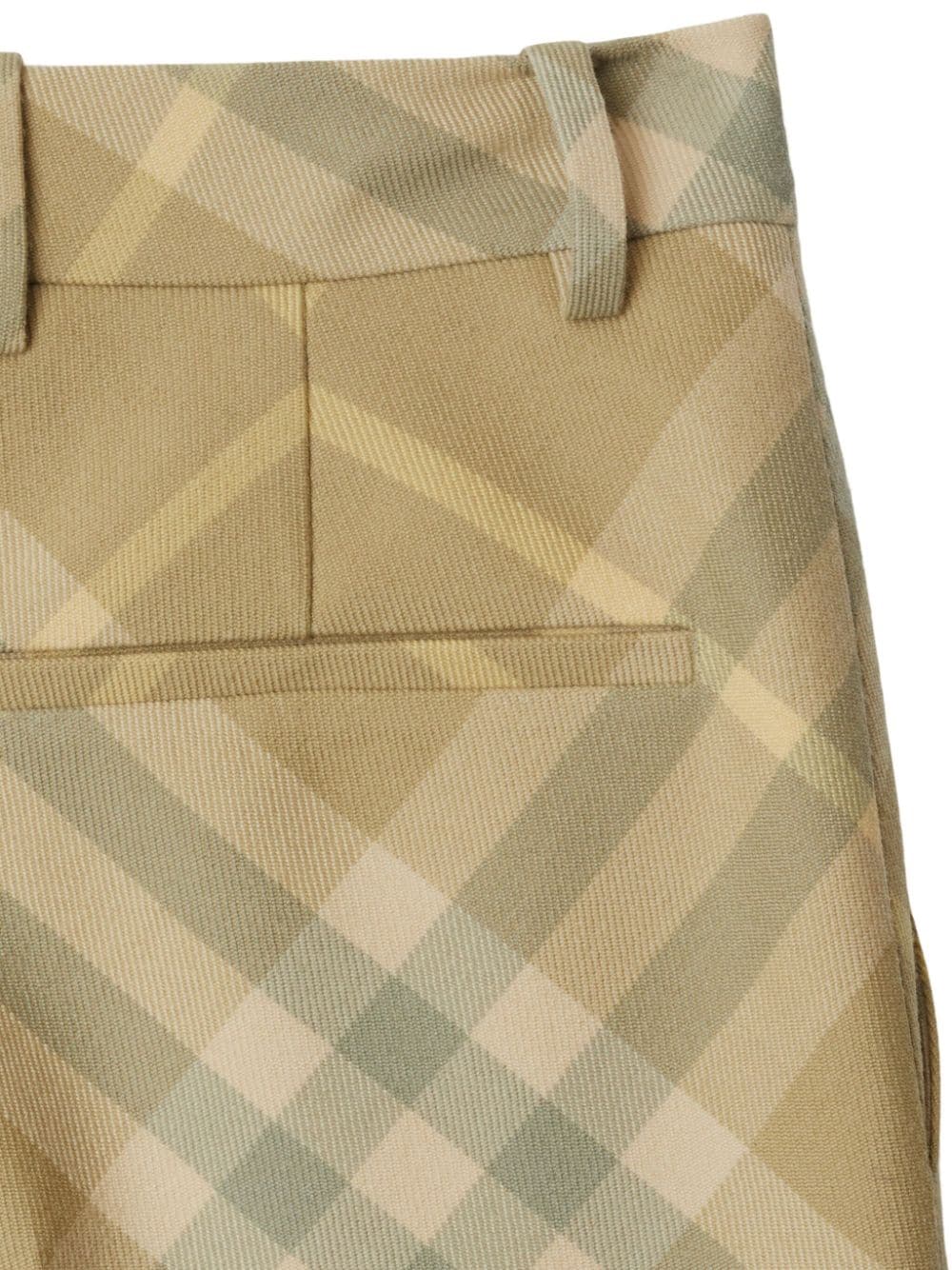 Pantallona të përshtatura prej leshi me printim Burberry check