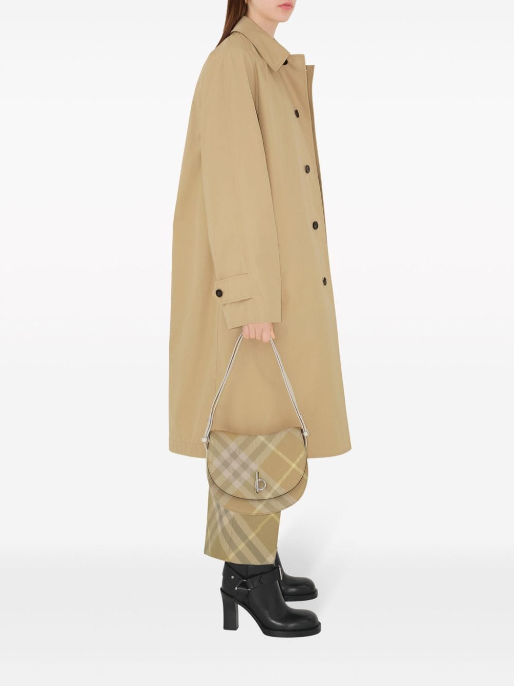 Pantallona të përshtatura prej leshi me printim Burberry check