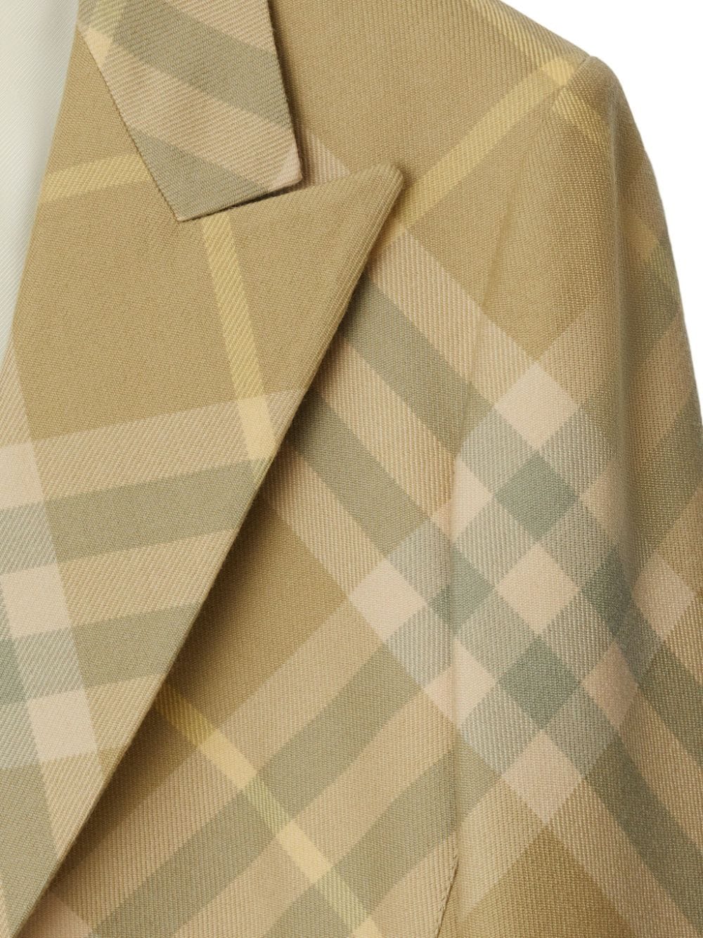 Xhaketë Burberry me dizajn të kontrolluar, e prerë me një rresht butonash