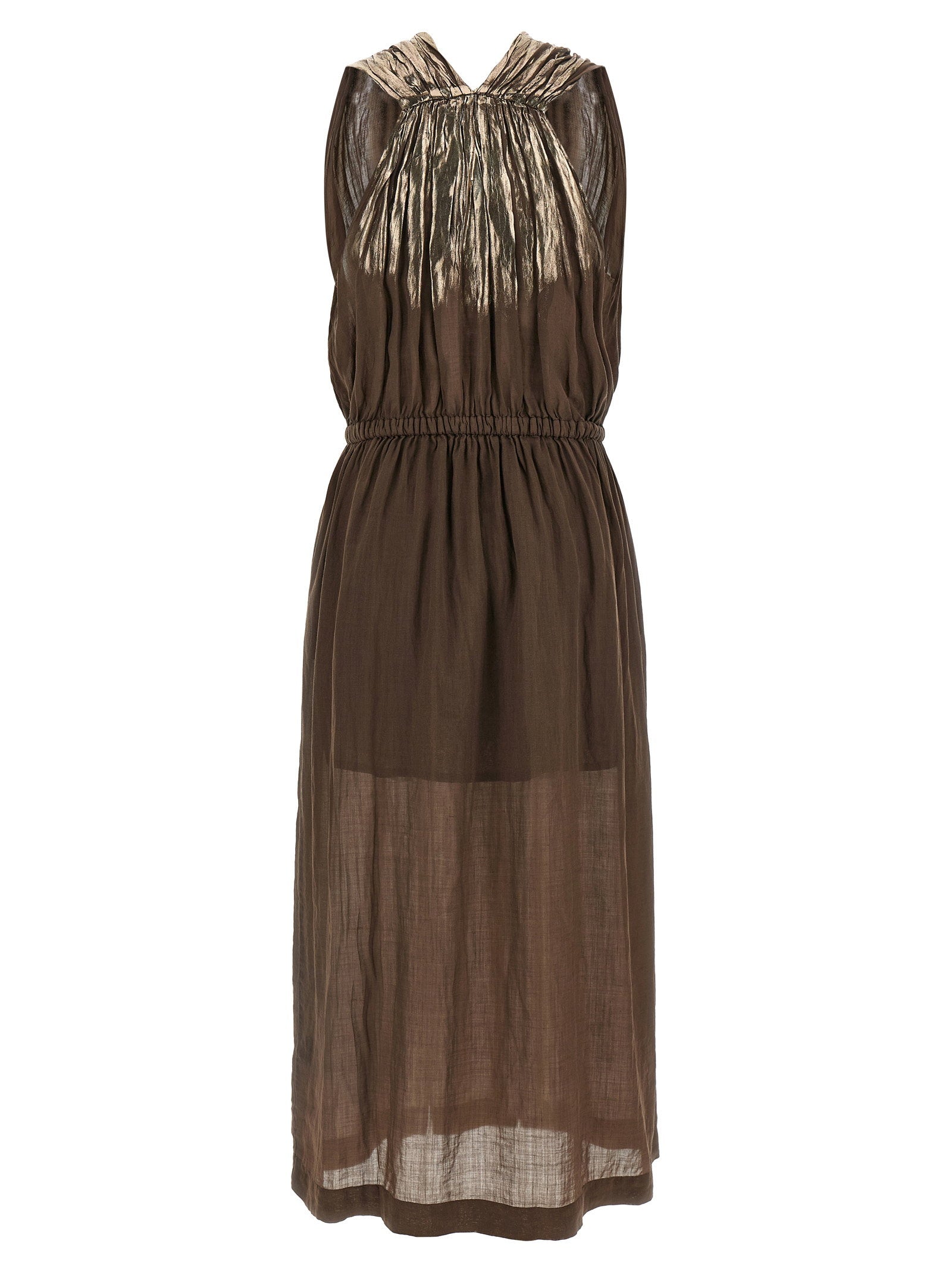 Nude Linen Blend Dress