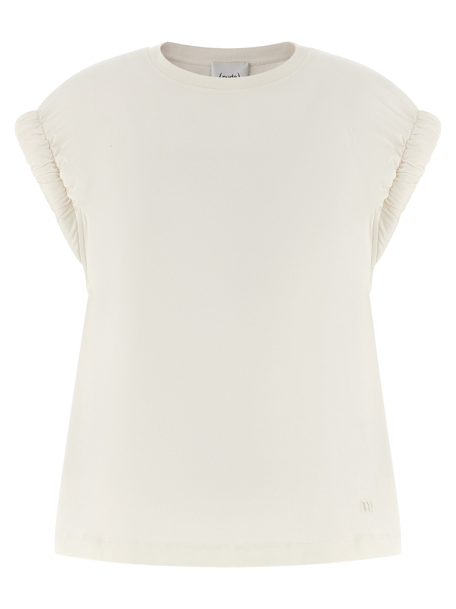 Nude Curled Sleeve T-shirt