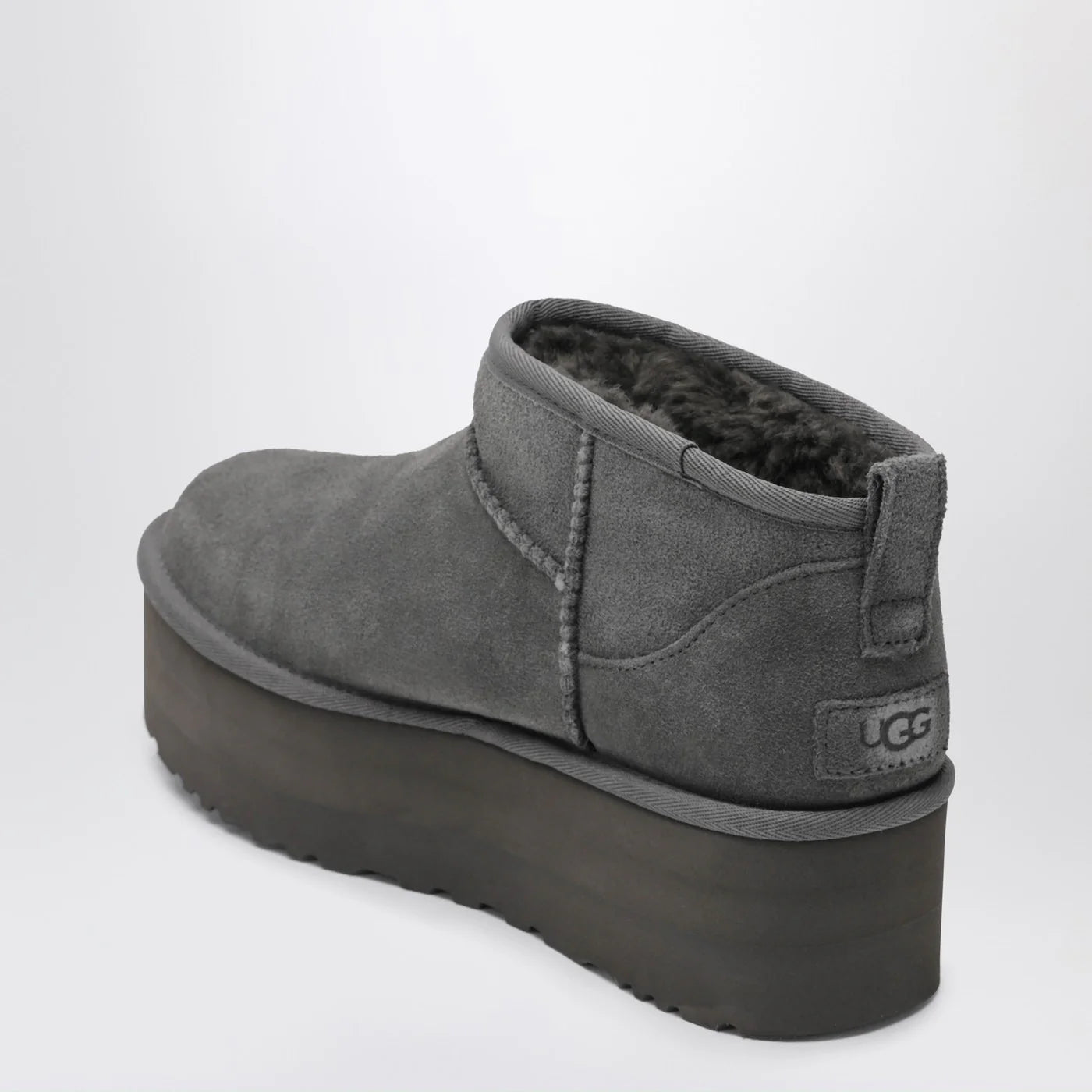 UGG Classic Ultra Mini grey boot with platform