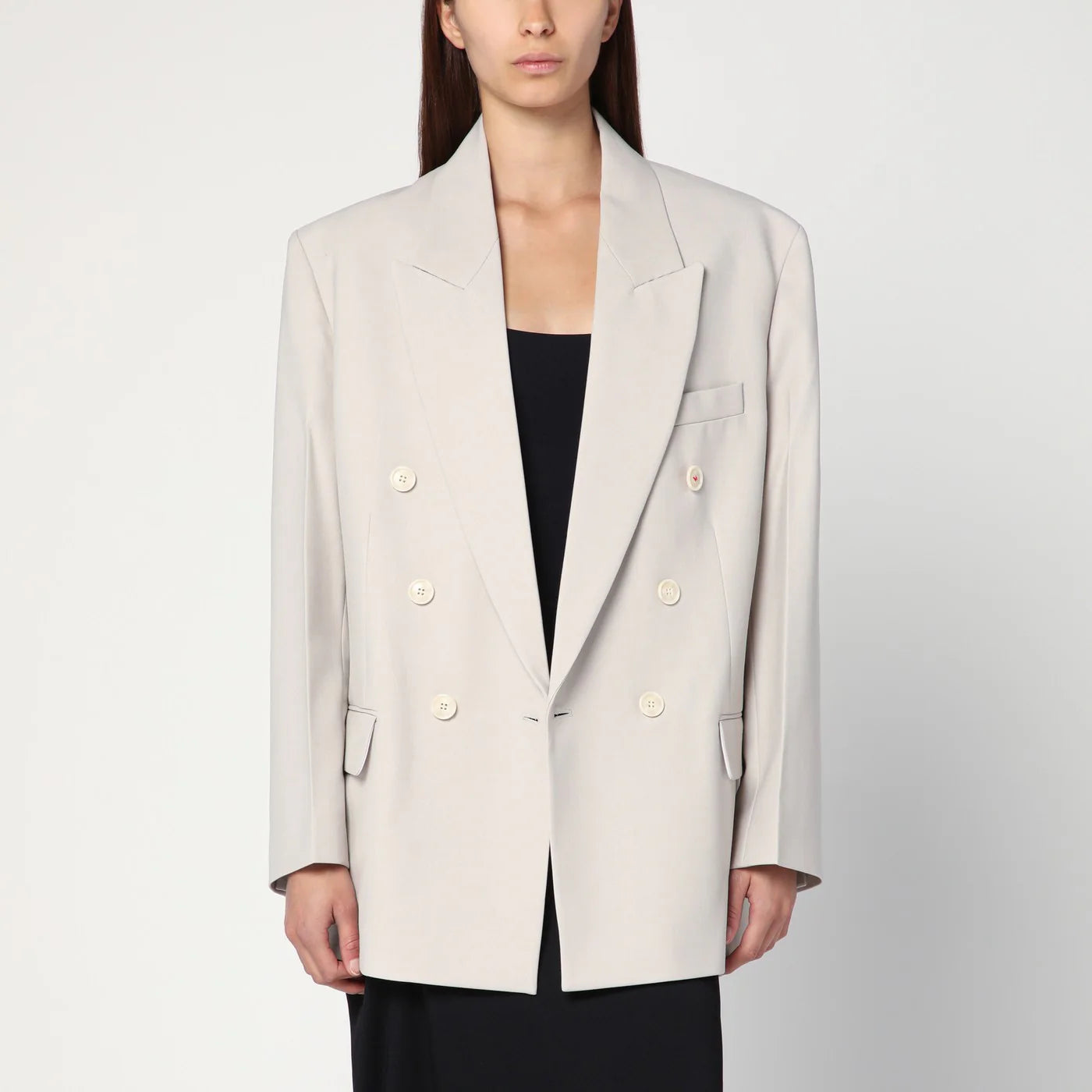 Victoria Beckham Pumice-coloured double-breasted jacket