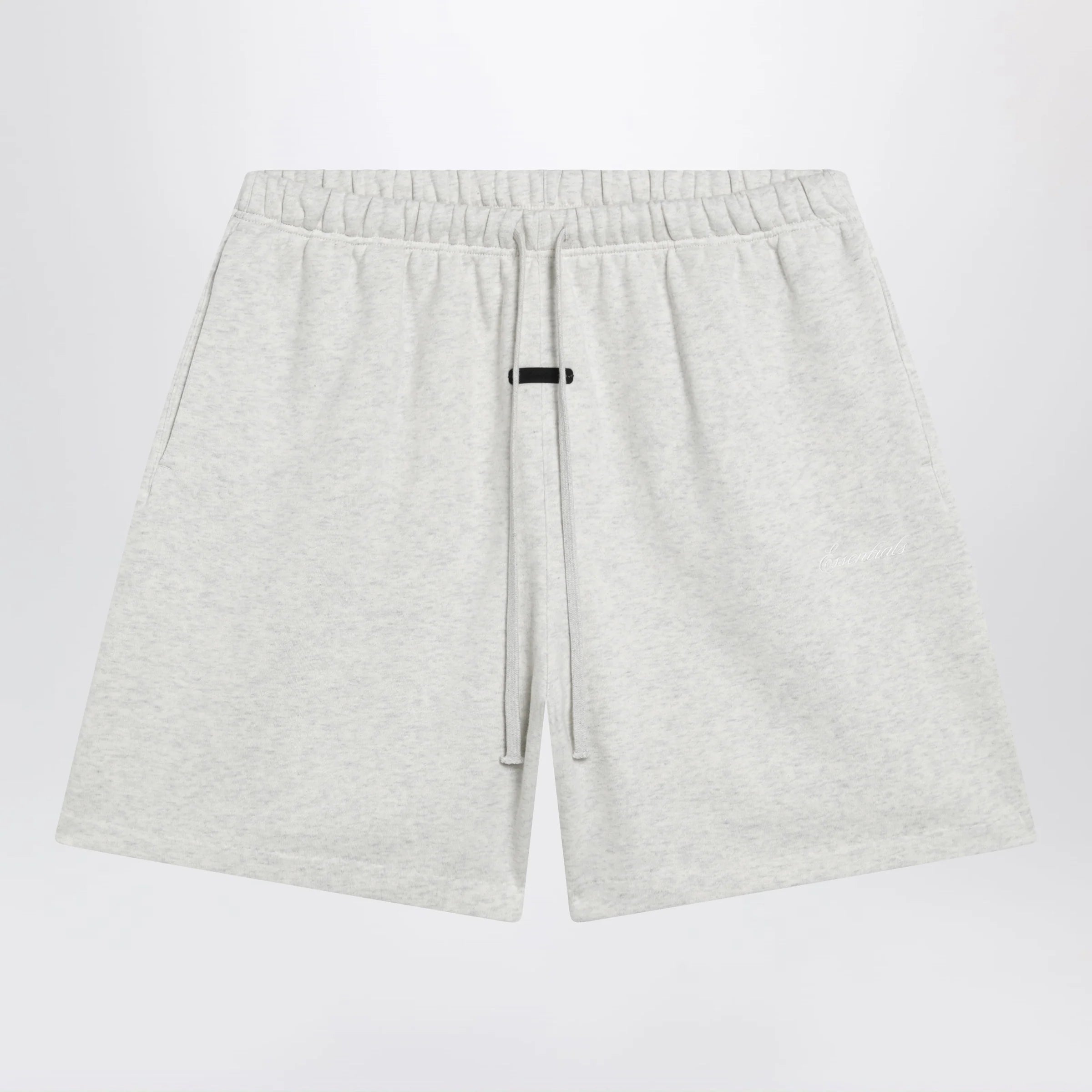Fear of God Essentials Classic light grey mélange fleece sports shorts
