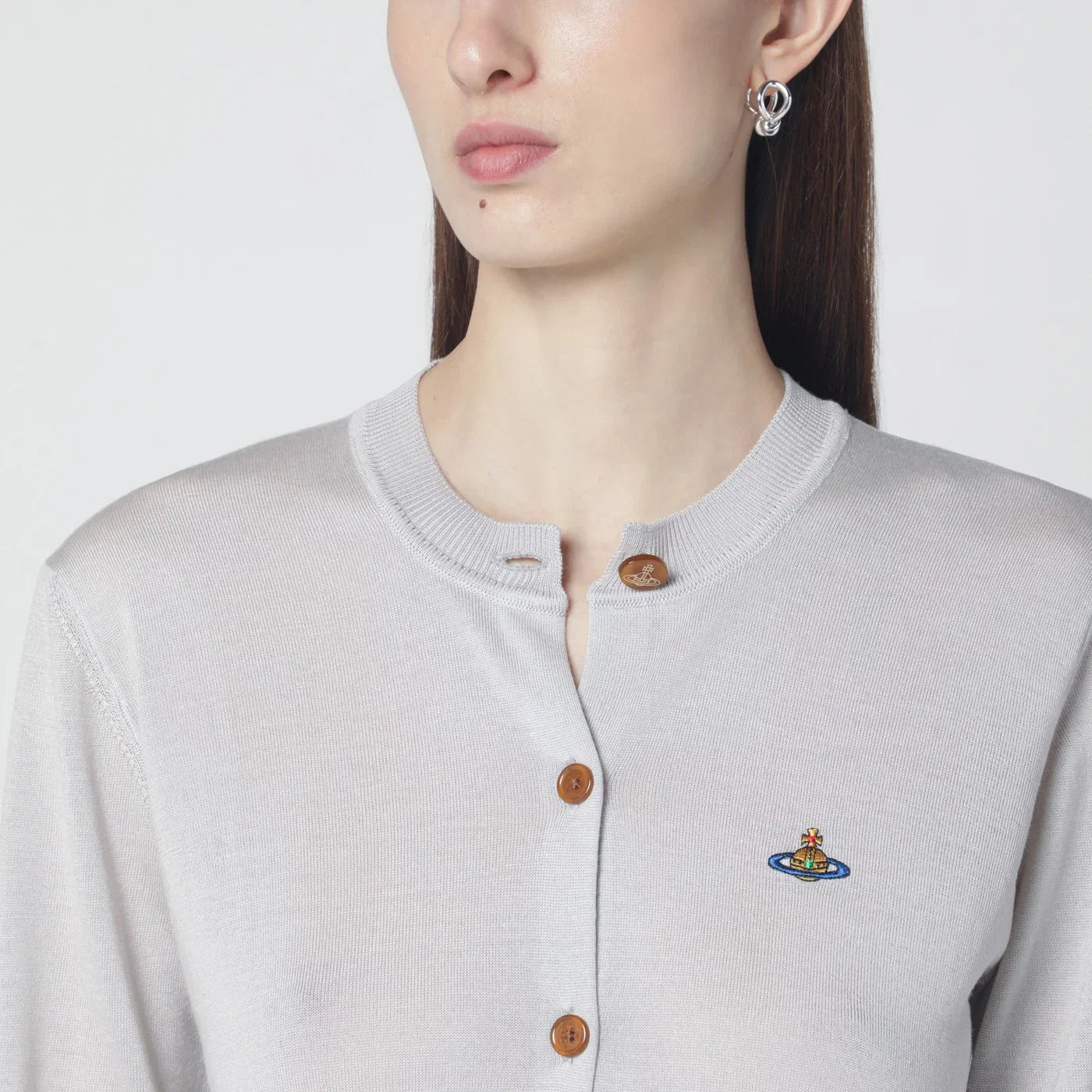 Vivienne Westwood Light grey wool and silk cardigan