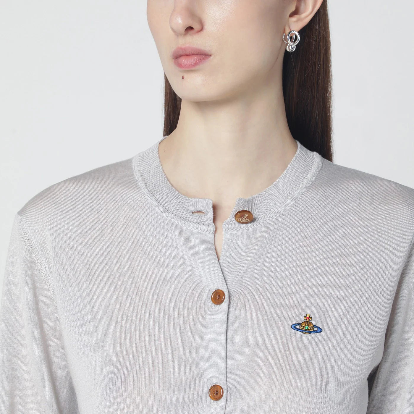 Vivienne Westwood Light grey wool and silk cardigan