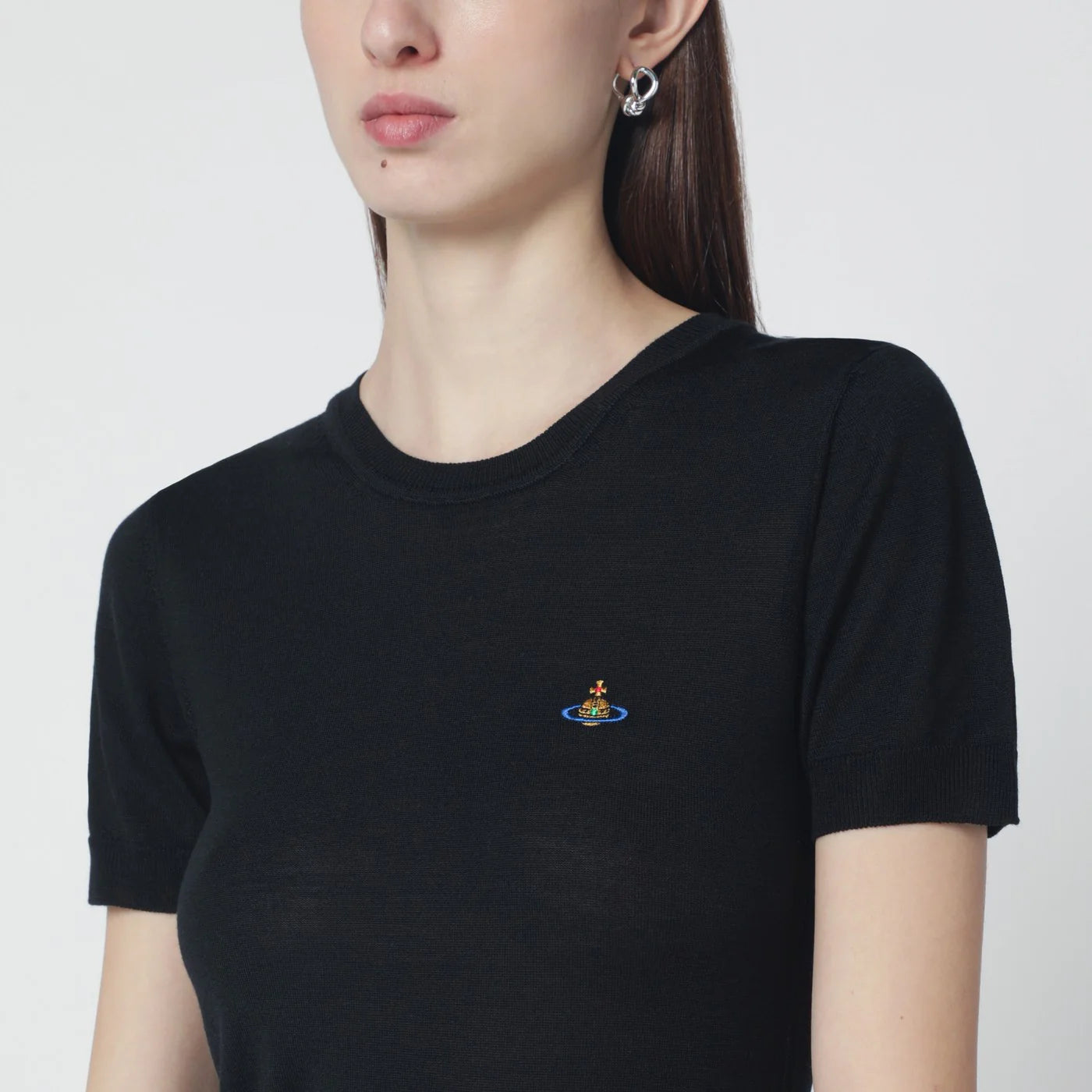 Vivienne Westwood Black Bea wool and silk top