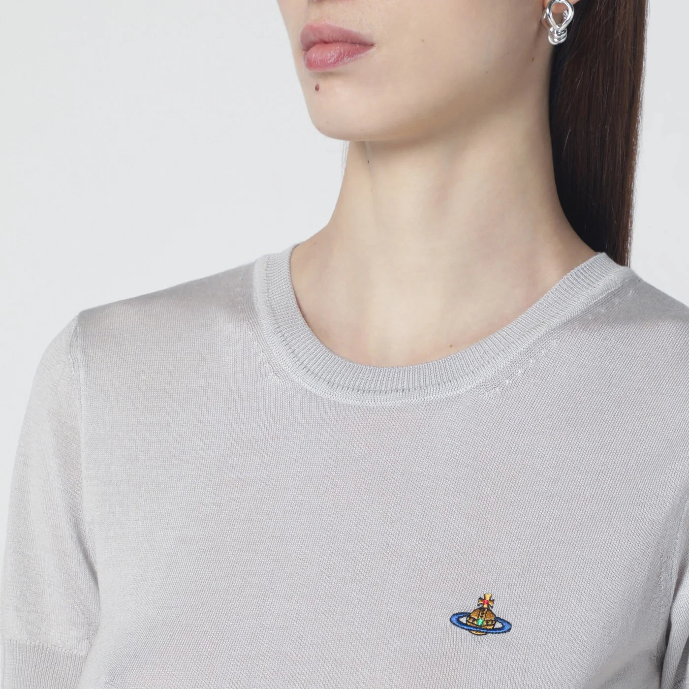 Vivienne Westwood Light grey Bea wool and silk top