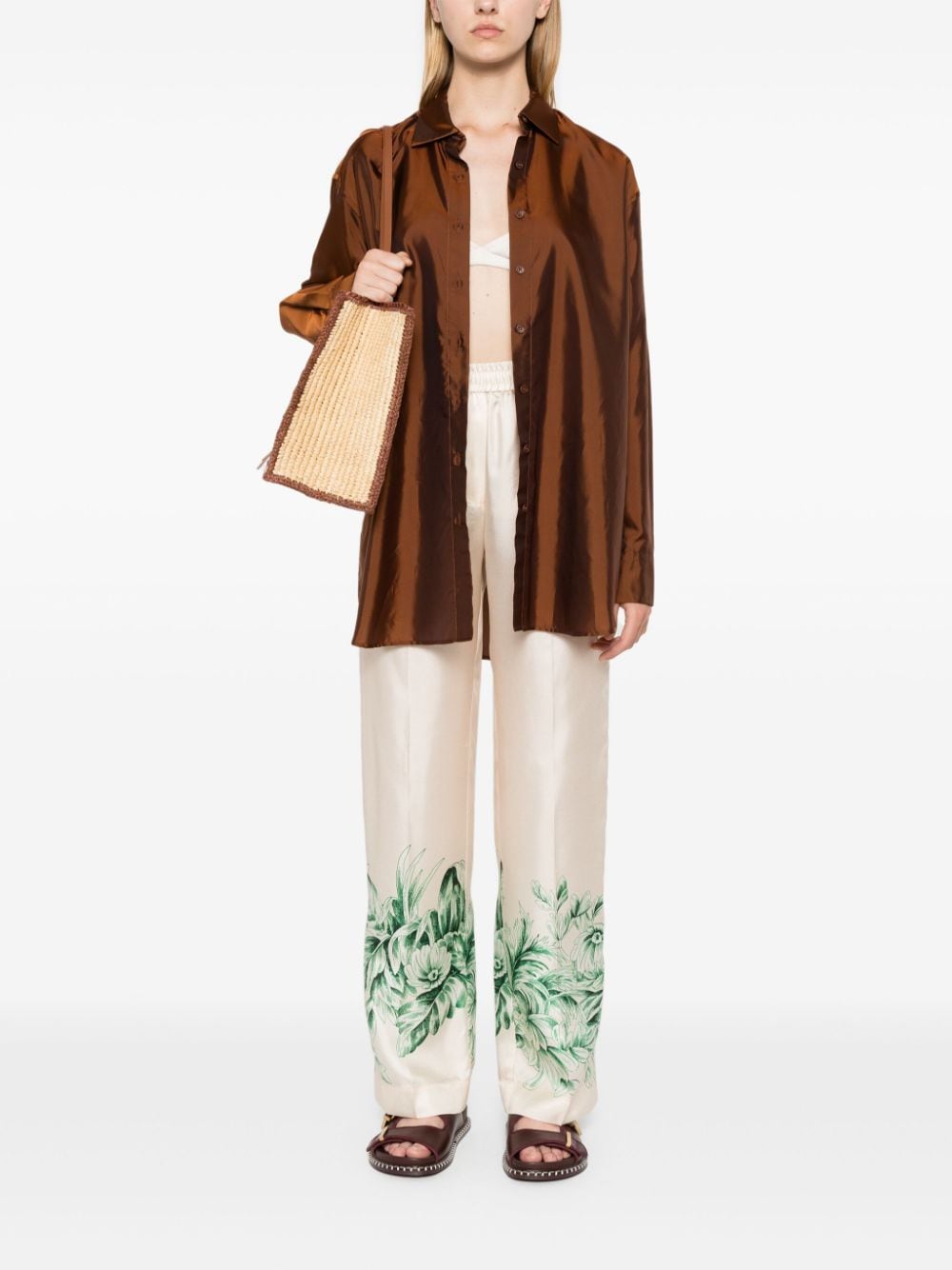 F.R.S . Silk printed trousers