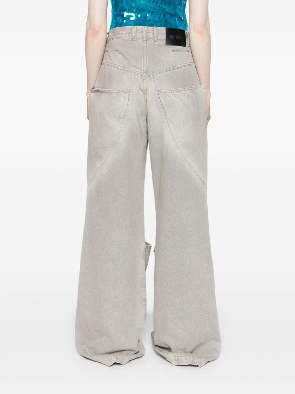 The Attico Wide-leg denim cotton jeans