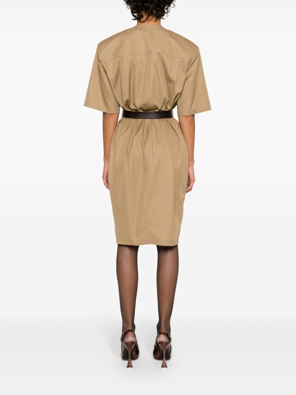Saint Laurent Cotton twill midi dress